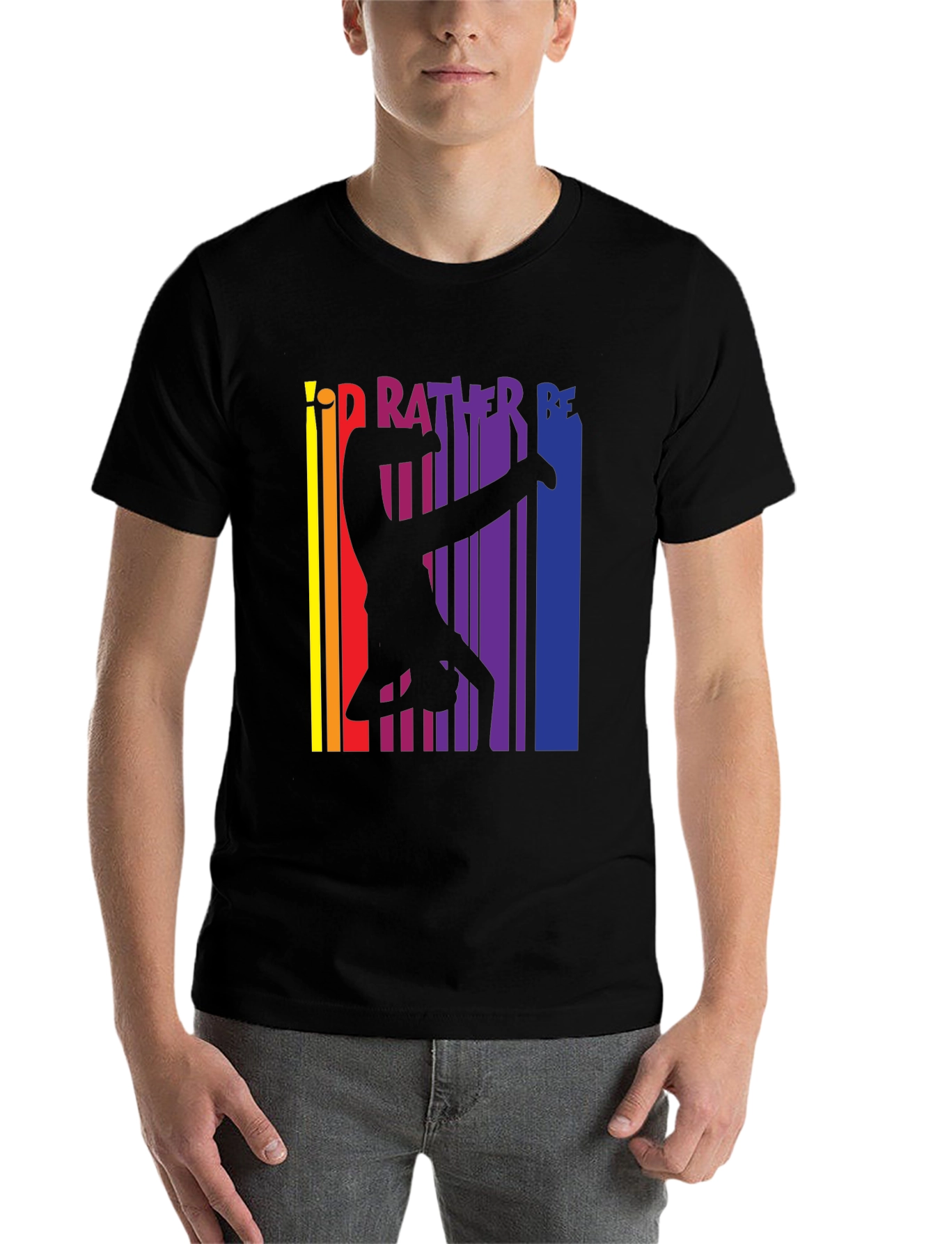 Black Gymnast Pride T-Shirt - I'd Rather Be Gymnastics Tee view 7