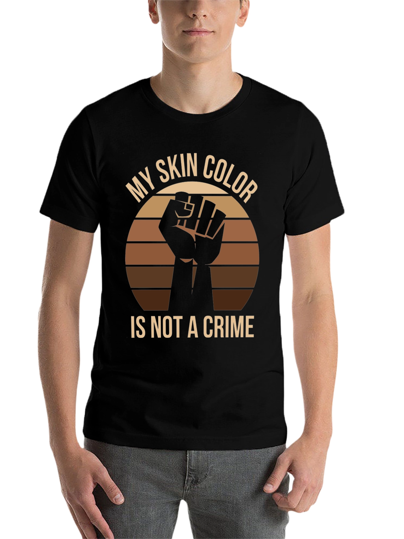 Black My Skin Color Is Not a Crime T-Shirt view 7