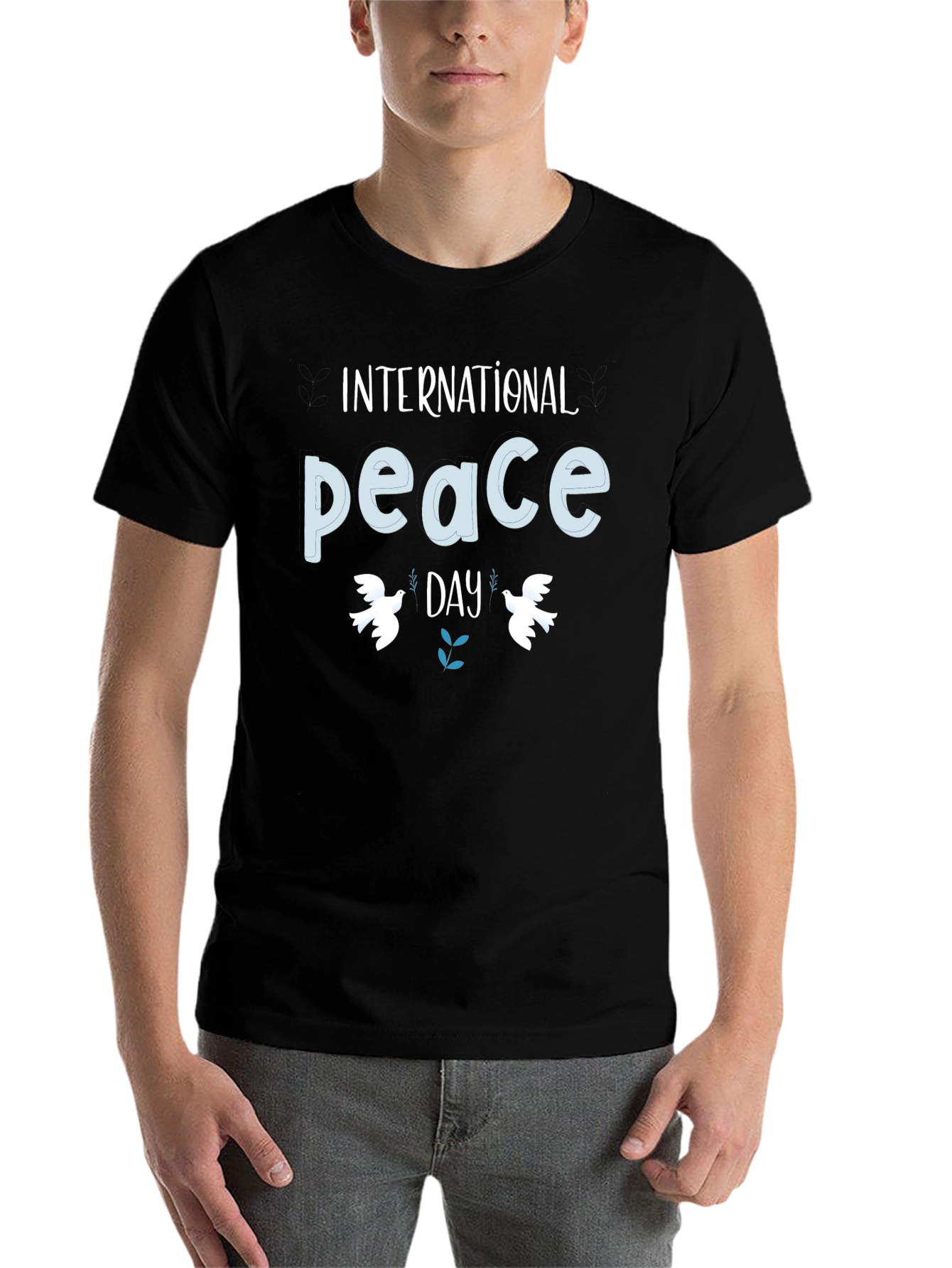 Black International Peace Day Black T-Shirt view 7