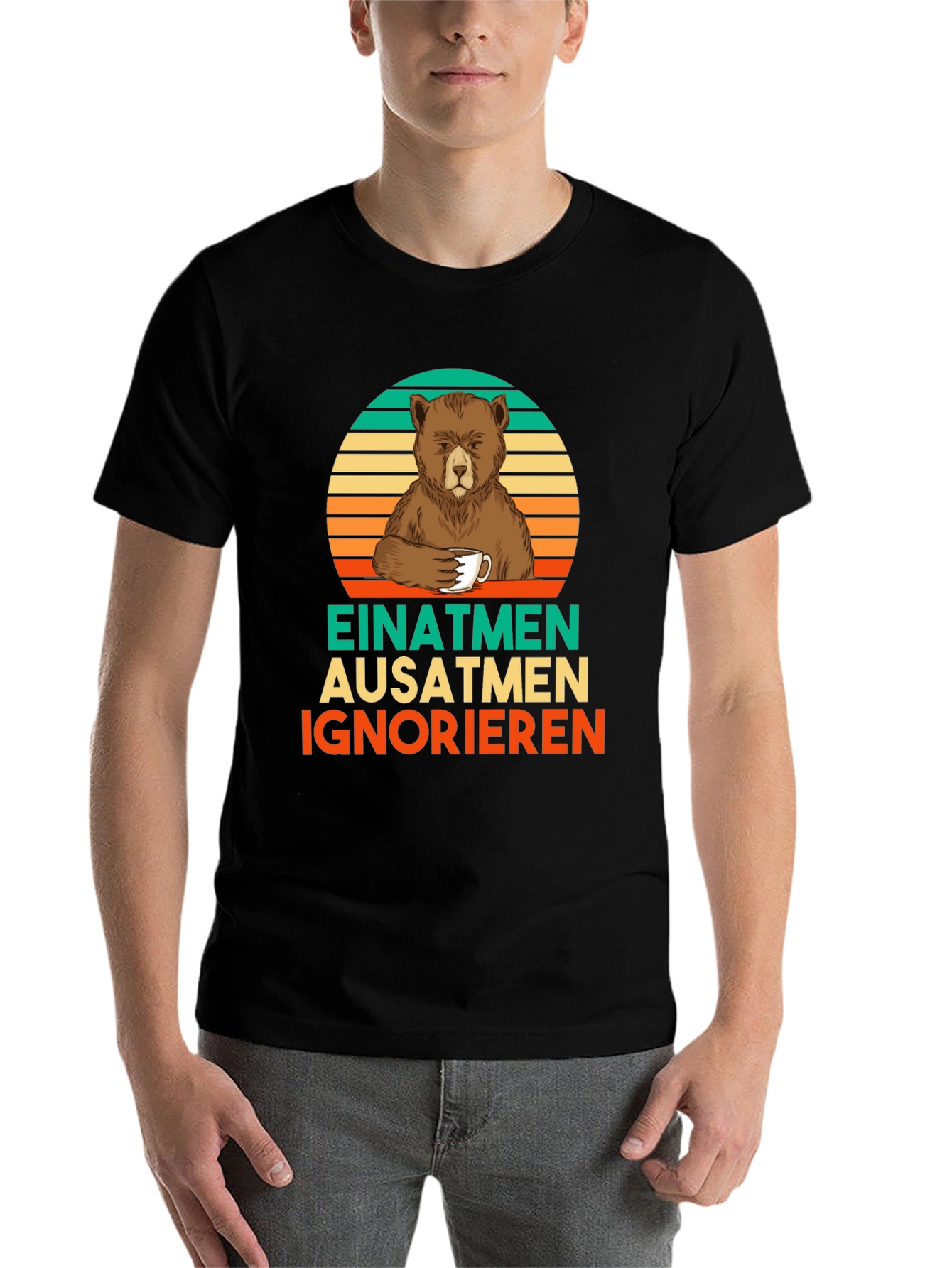 Black Bear Coffee T-Shirt - Einatmen Ausatmen Ignorieren view 7