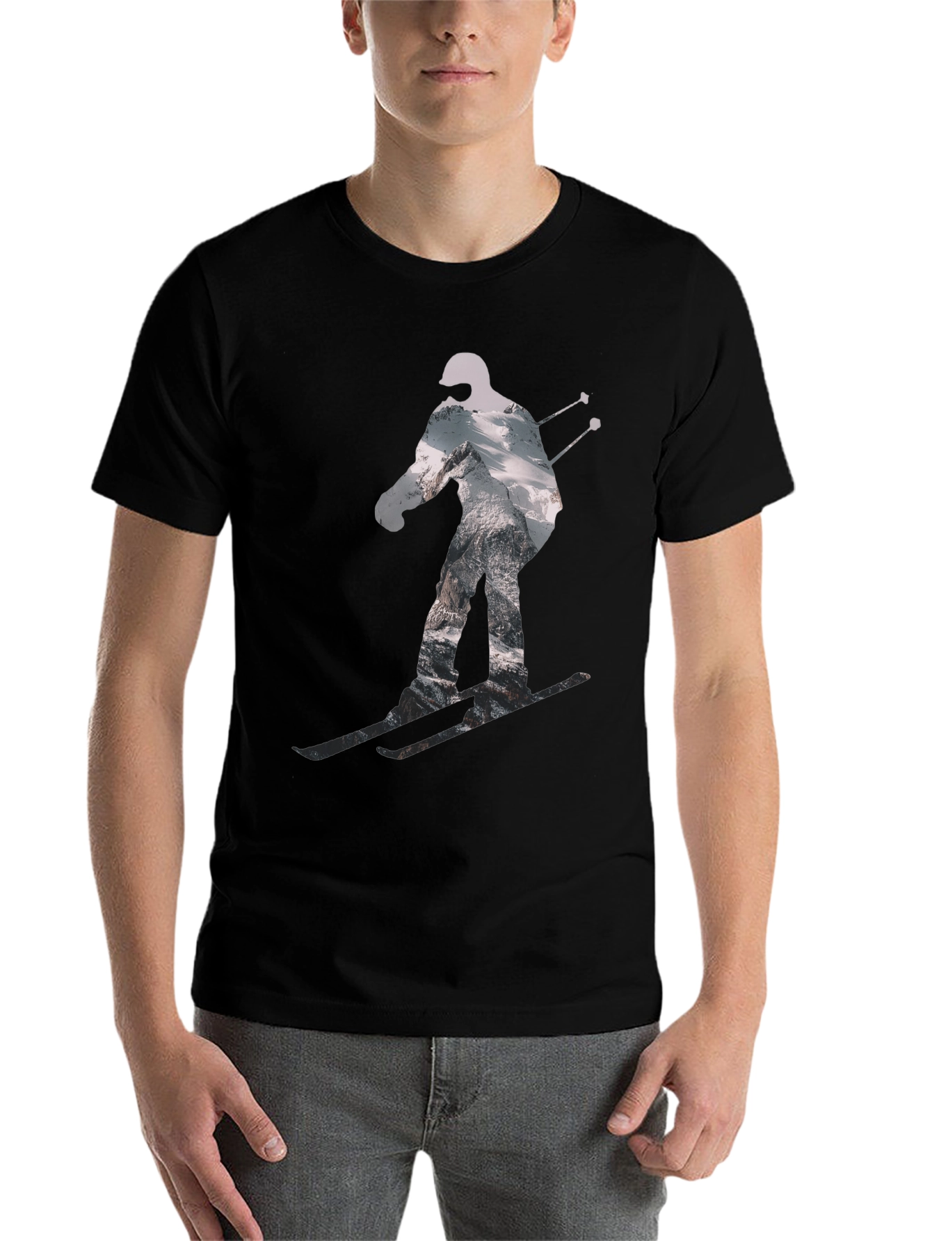 Black Skier Graphic Tee - Black T-Shirt view 7