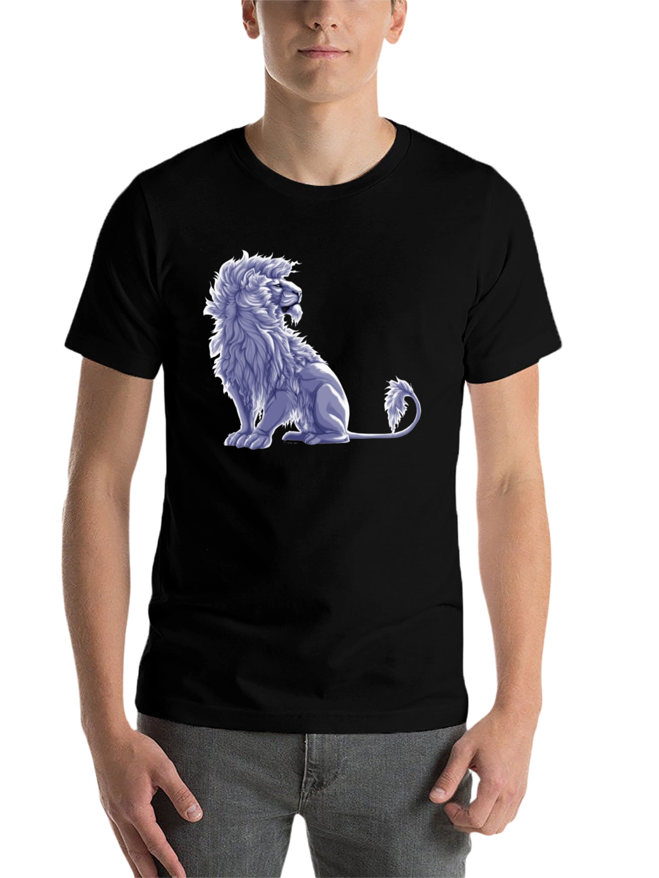 Black Lion Graphic Tee - Black Cotton Blend view 7