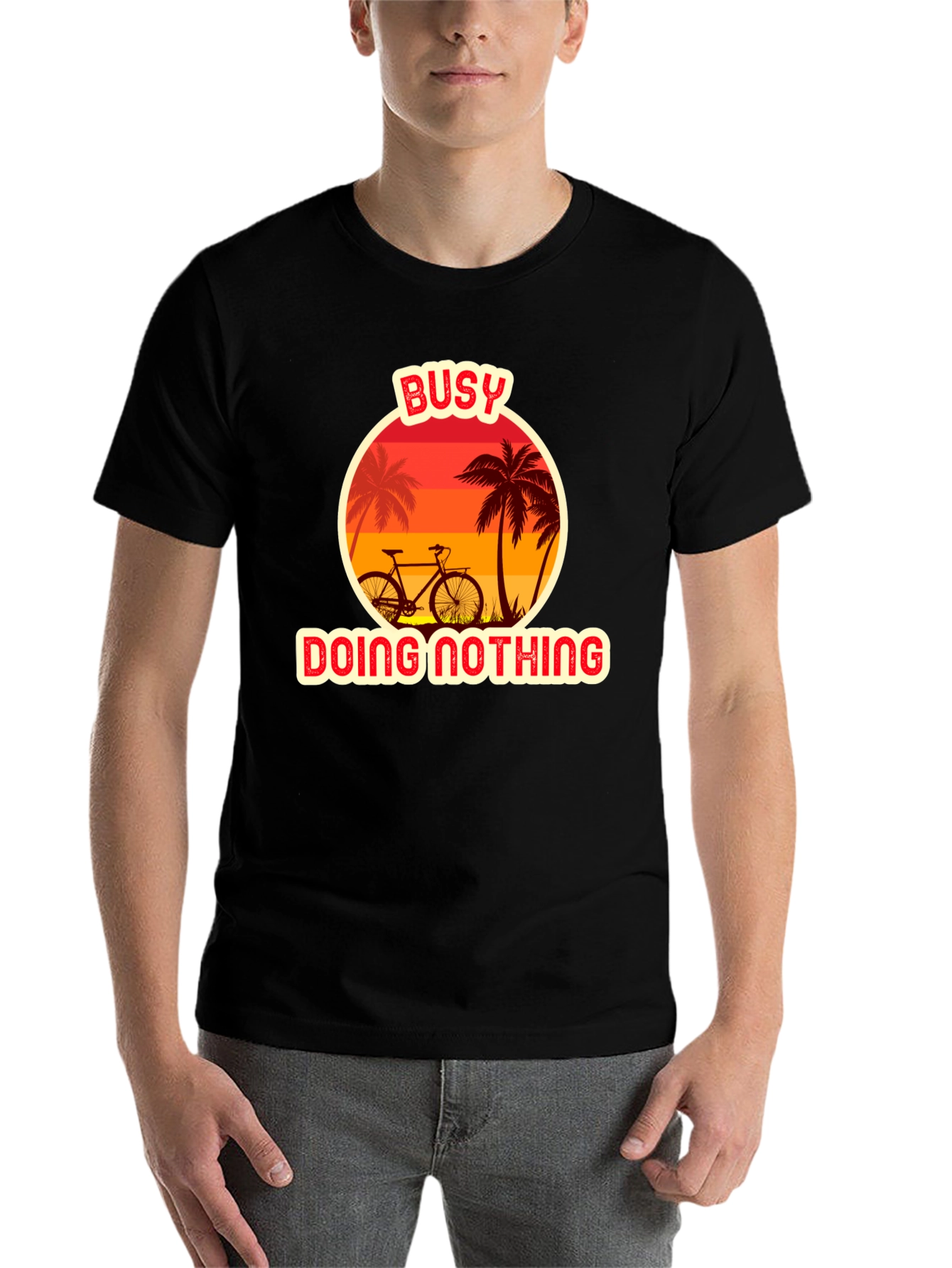 Black Busy Doing Nothing Graphic T-Shirt view 7