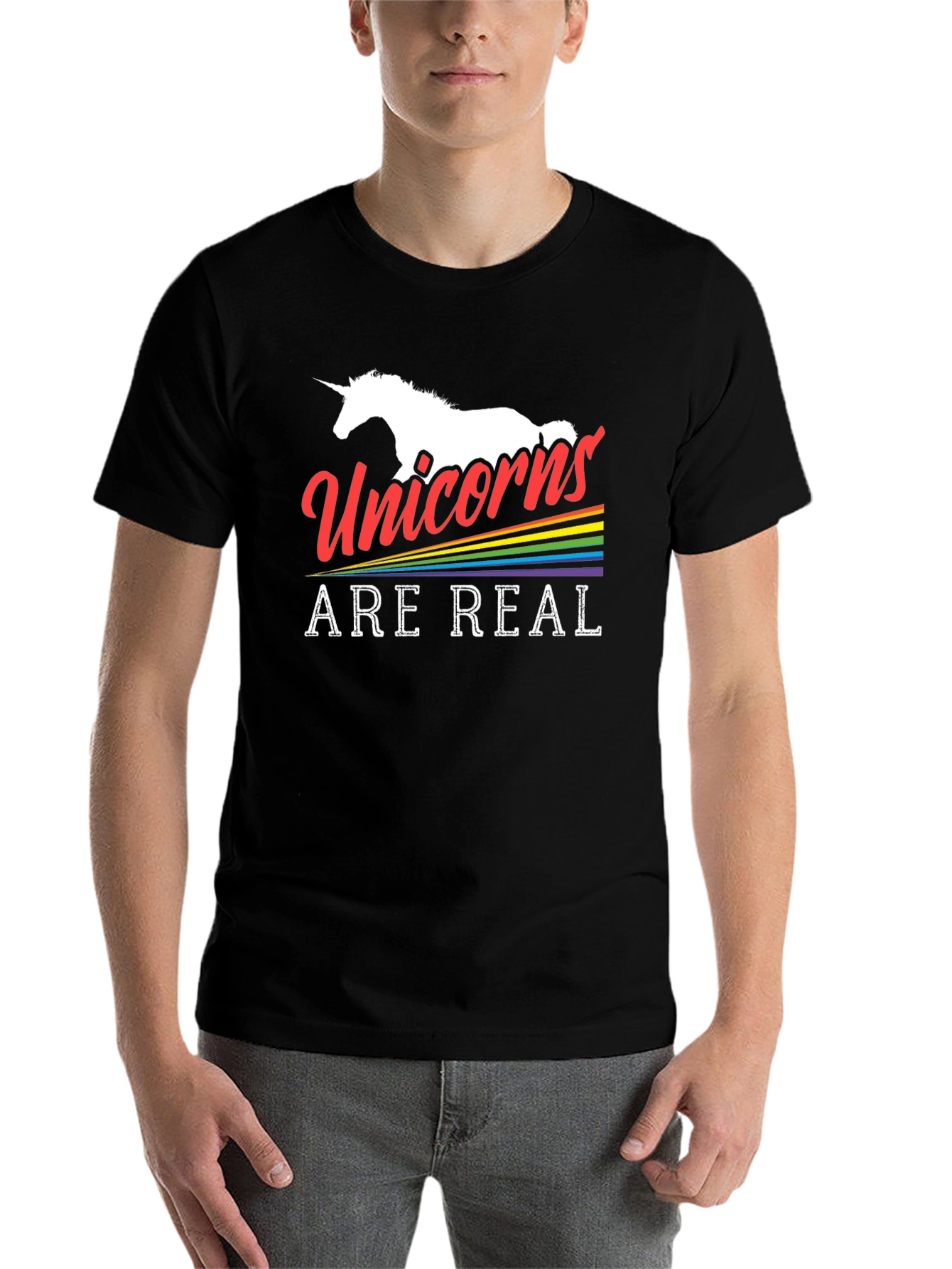 Black Unicorns Are Real Graphic T-Shirt view 7