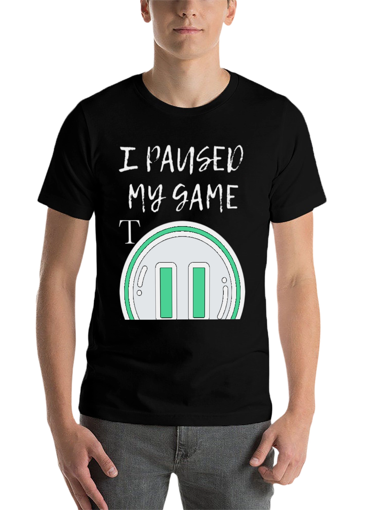 Black I Paused My Game T-Shirt - Gamer Apparel view 7