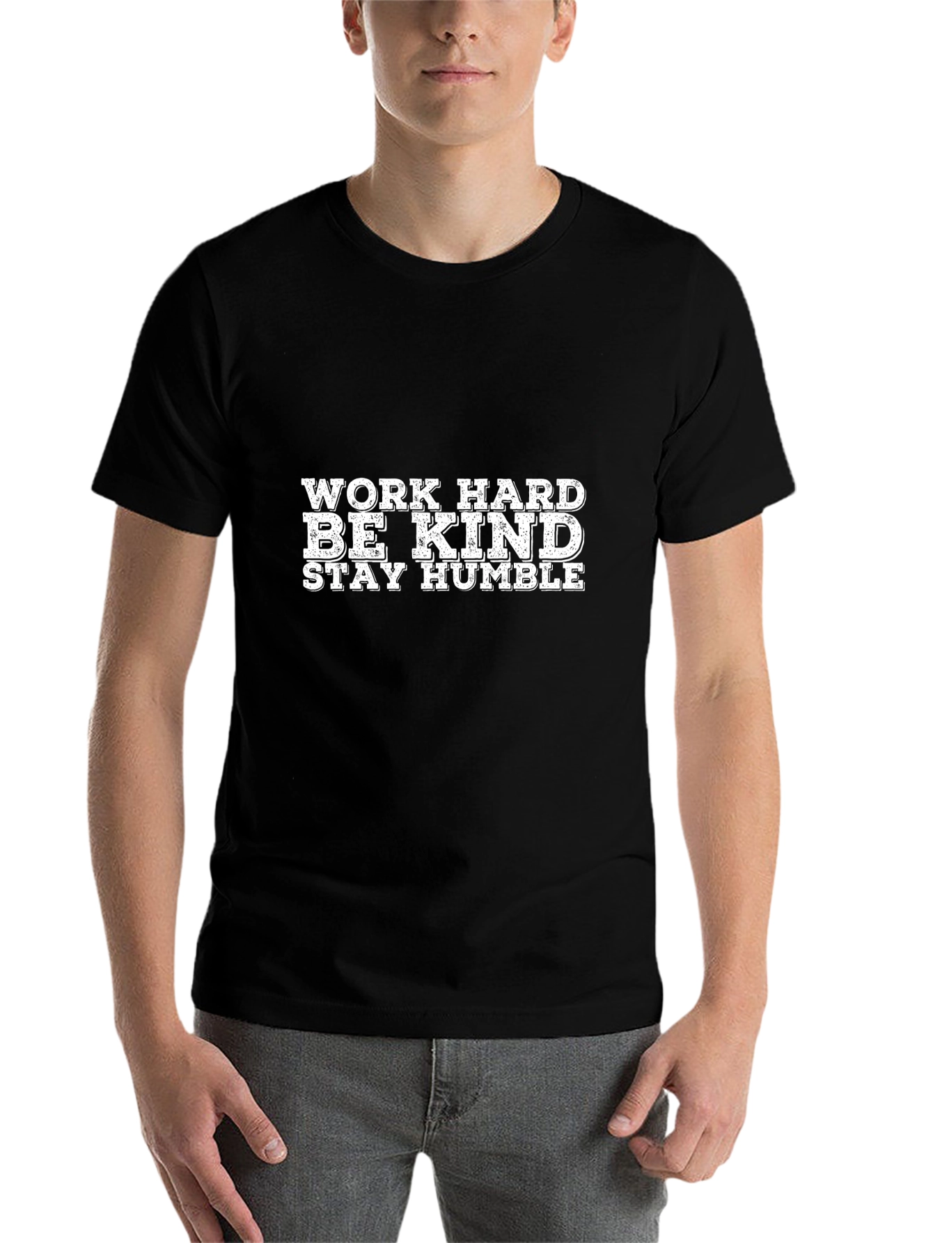 Black Work Hard Be Kind T-Shirt view 7