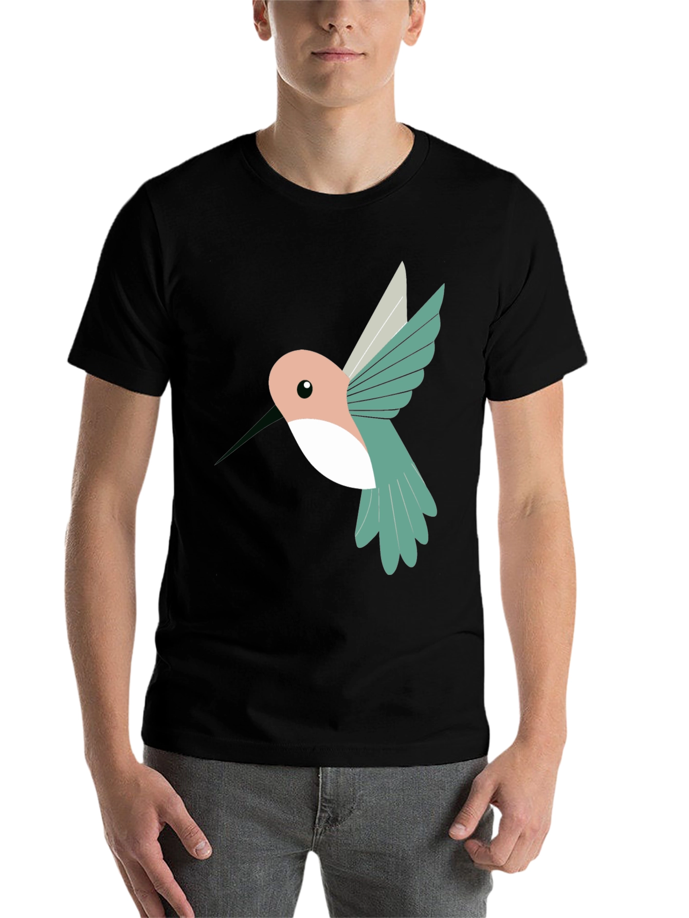 Black Hummingbird Graphic Black T-Shirt view 7