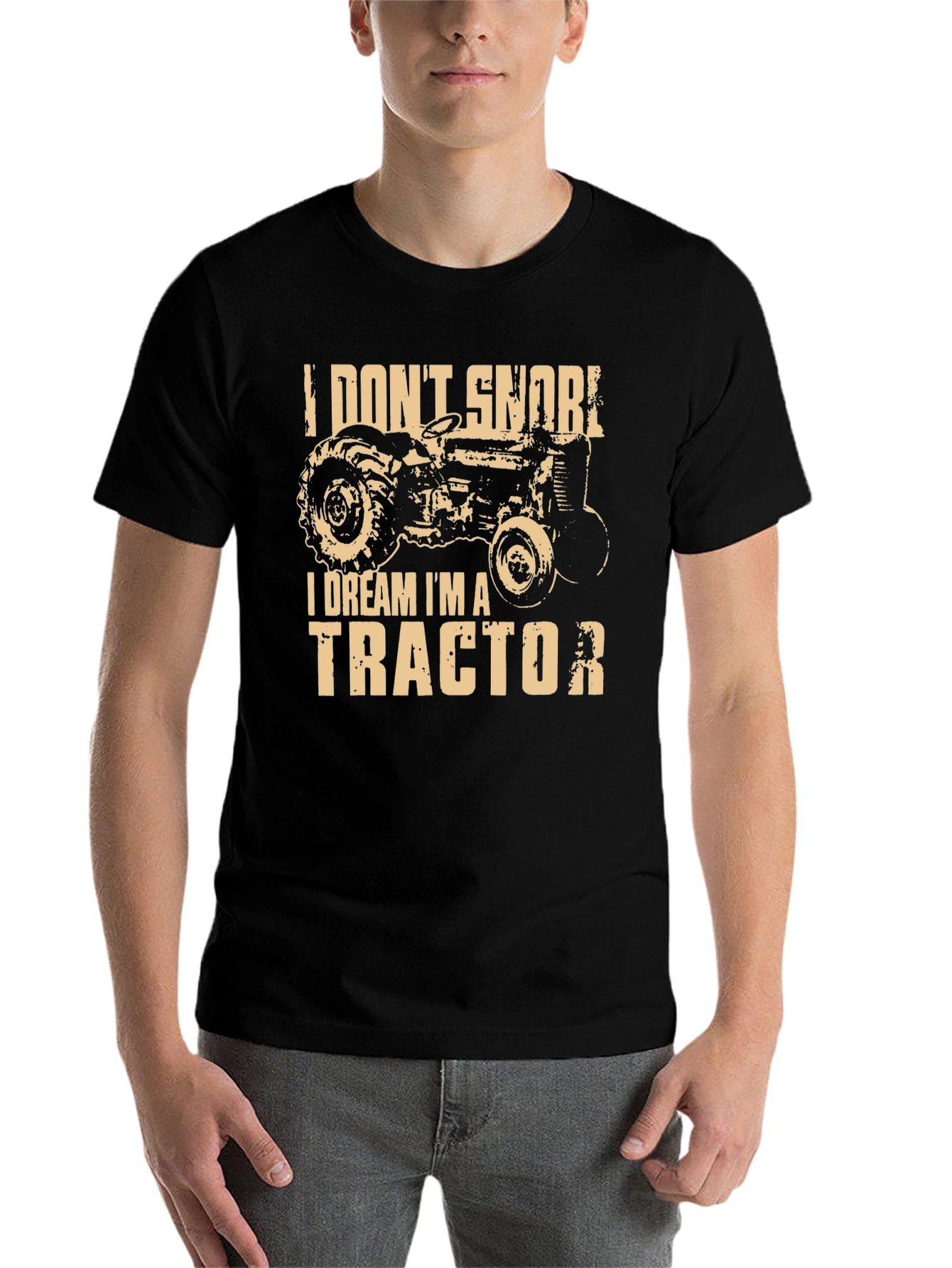 Black I Dream I'm A Tractor Graphic T-Shirt view 7