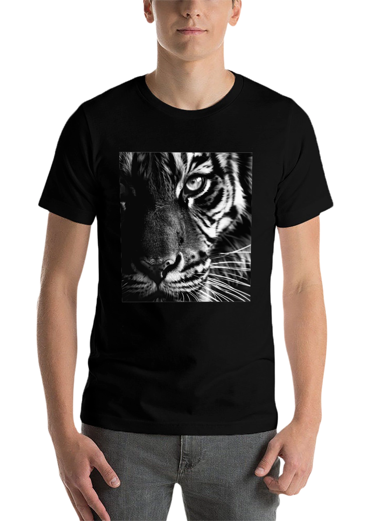 Black Black Tiger Graphic Tee - Men's Fashion view 7
