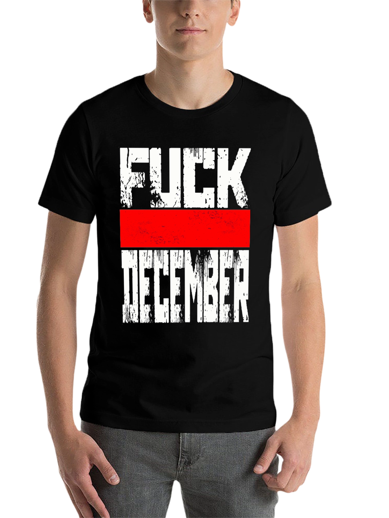 Black F*** December Graphic Tee - Bold Statement T-Shirt view 7