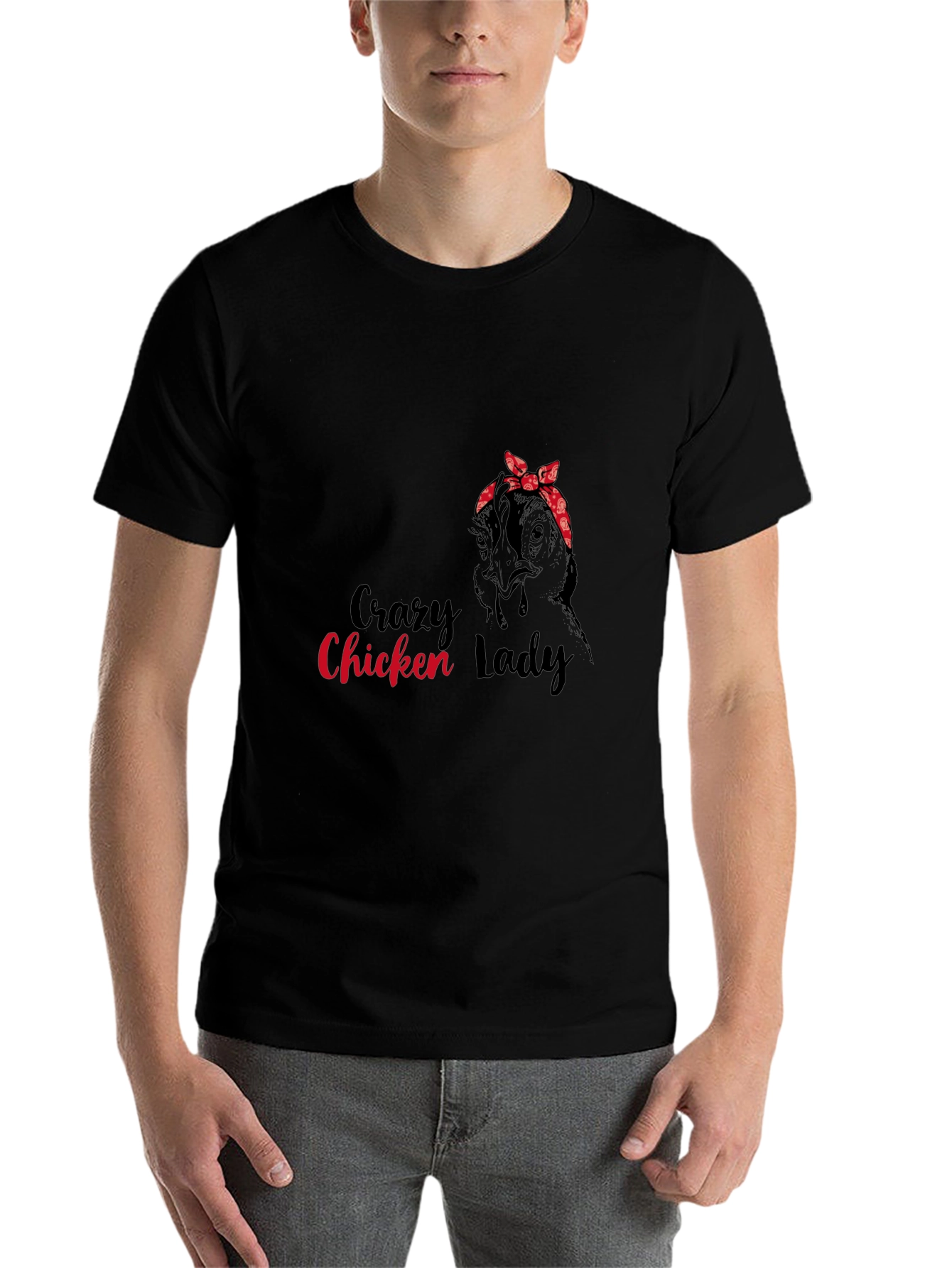 Black Crazy Chicken Lady Graphic Tee view 7