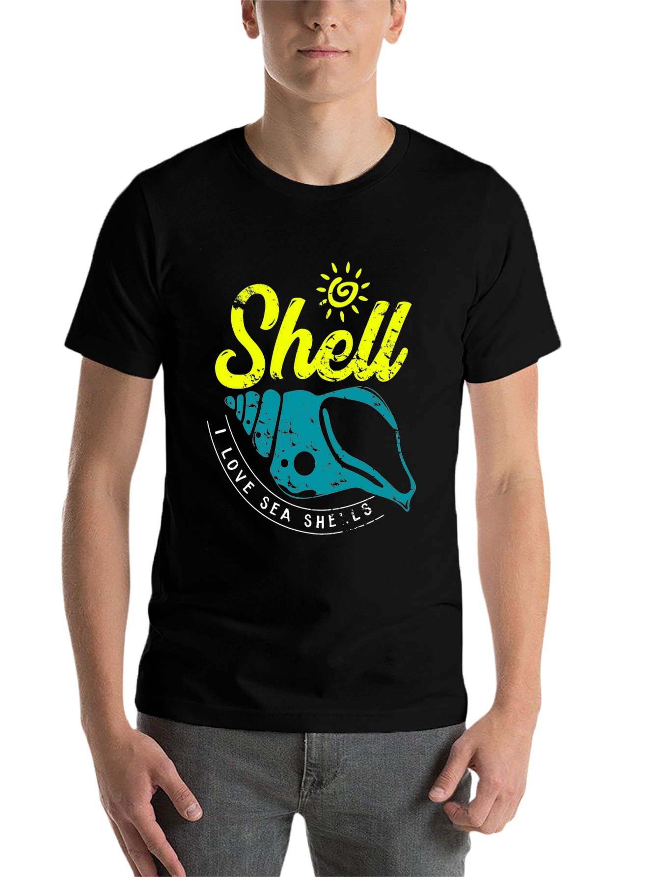 Black I Love Sea Shells Graphic T-Shirt view 7
