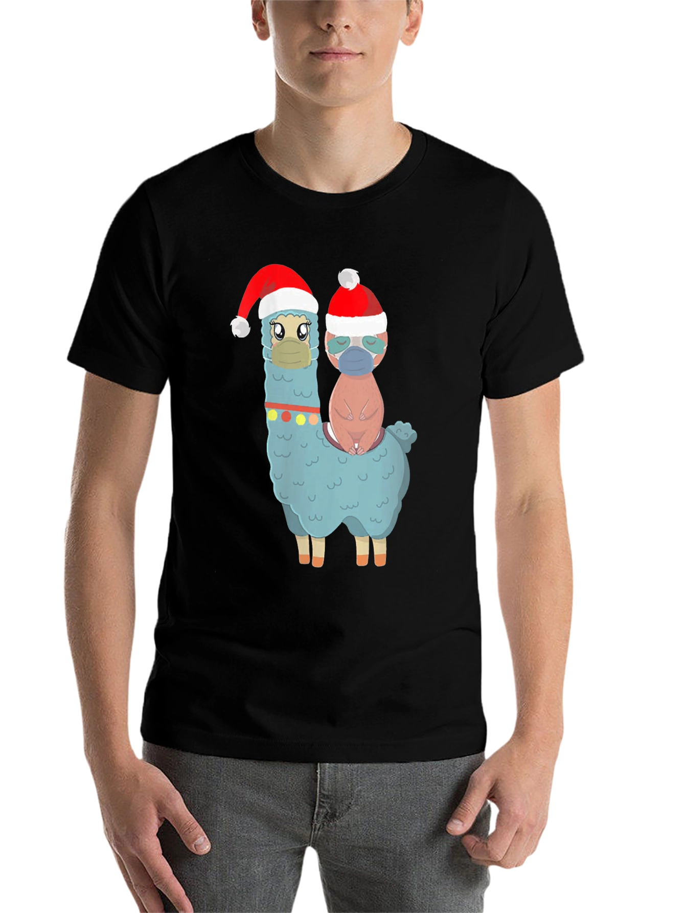 Festive Llama & Friend Christmas T-Shirt - 7