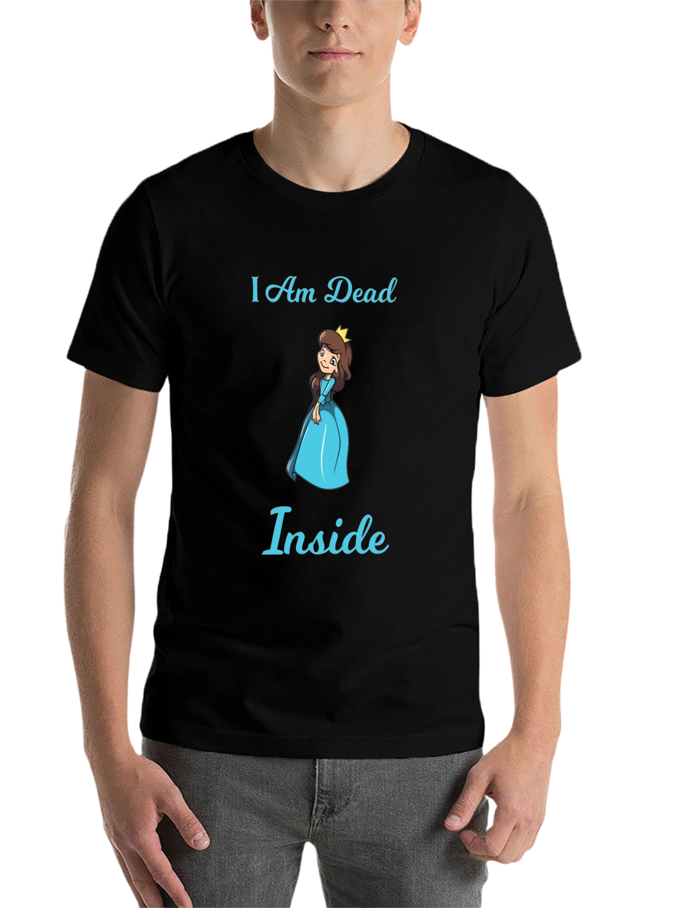 Black I Am Dead Inside T-Shirt - Funny Princess Graphic Tee view 7
