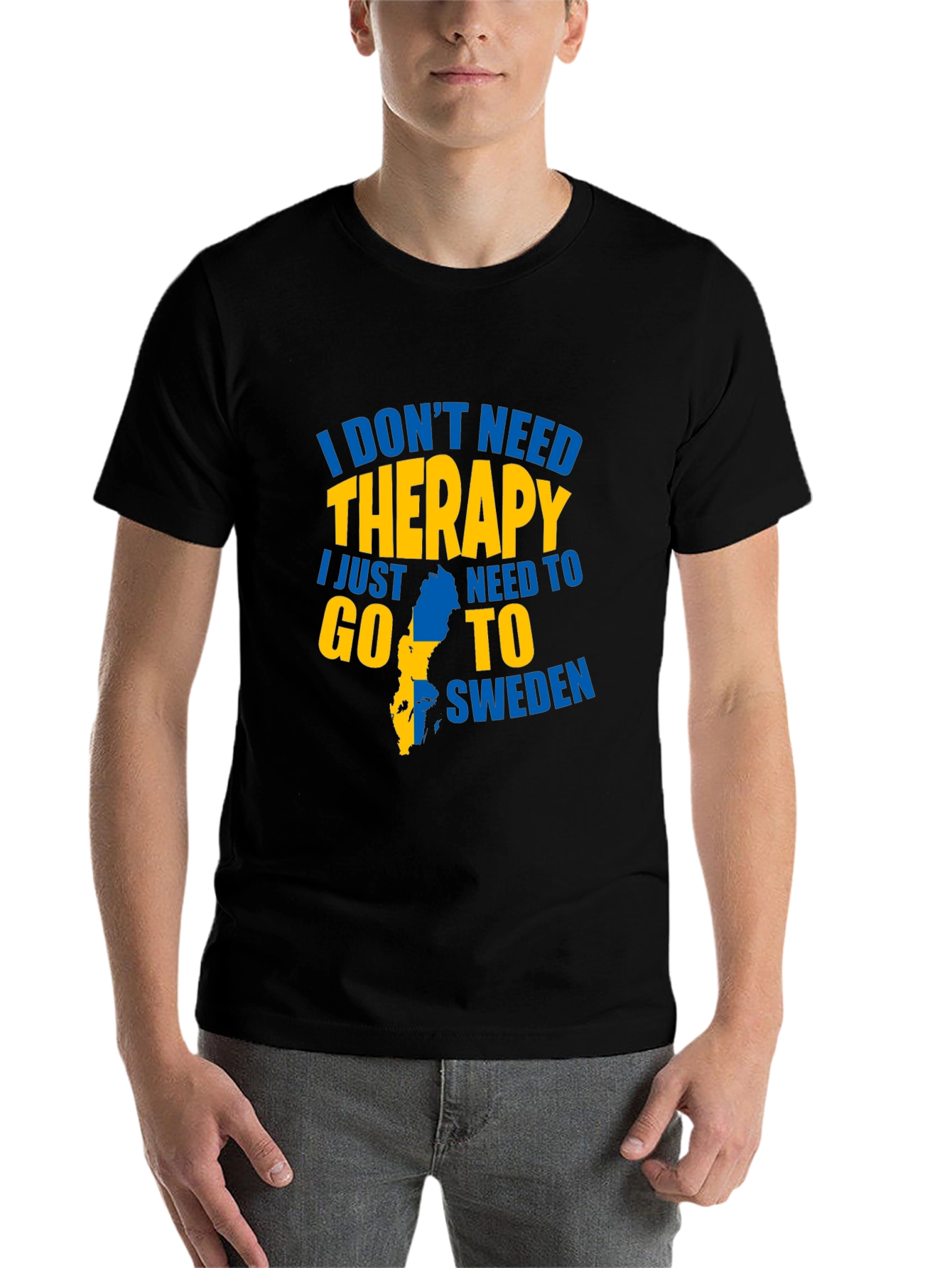 Black Sweden Therapy Graphic T-Shirt view 7