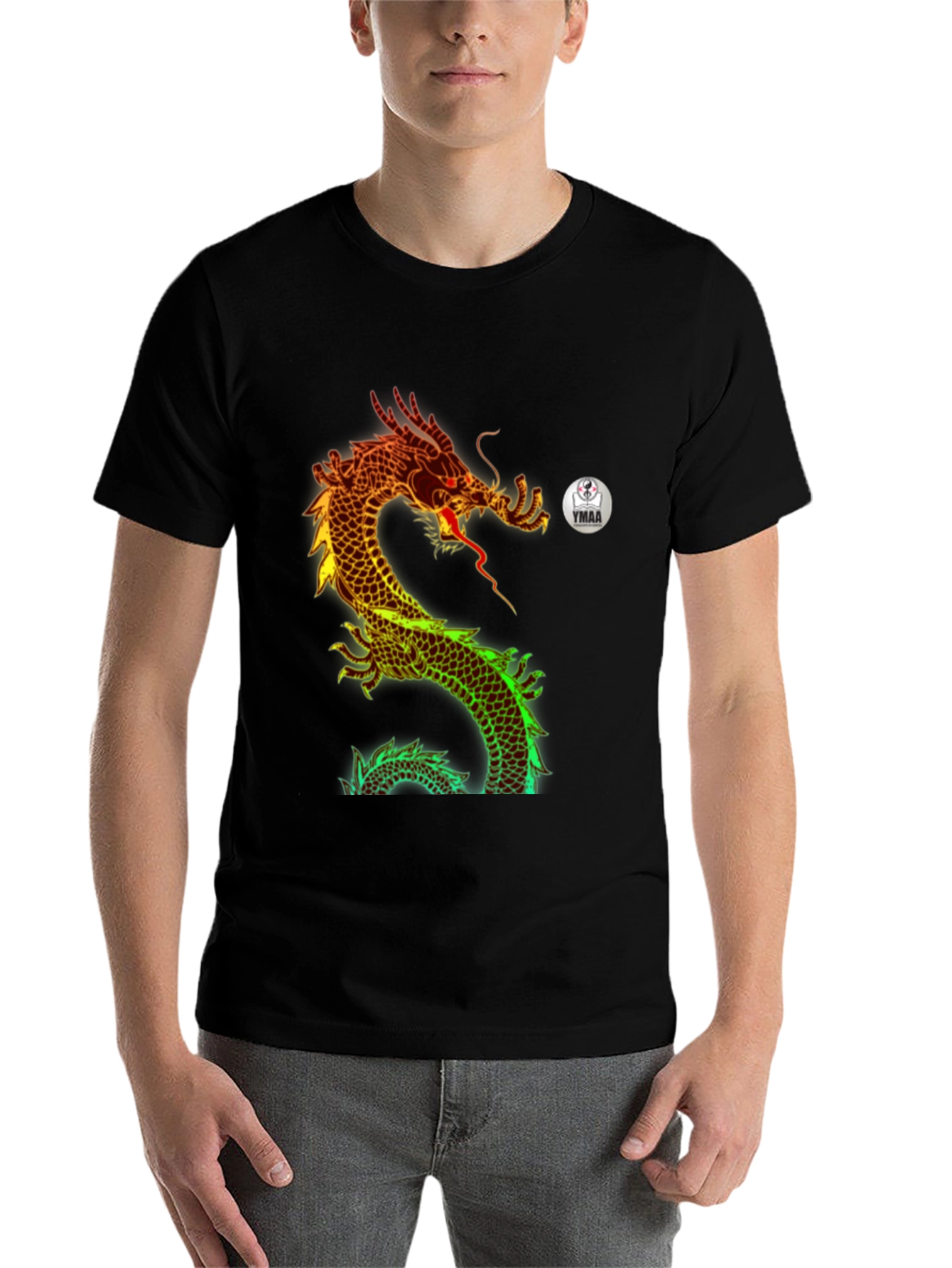 Black Fiery Dragon Graphic Tee - Bold Streetwear view 7