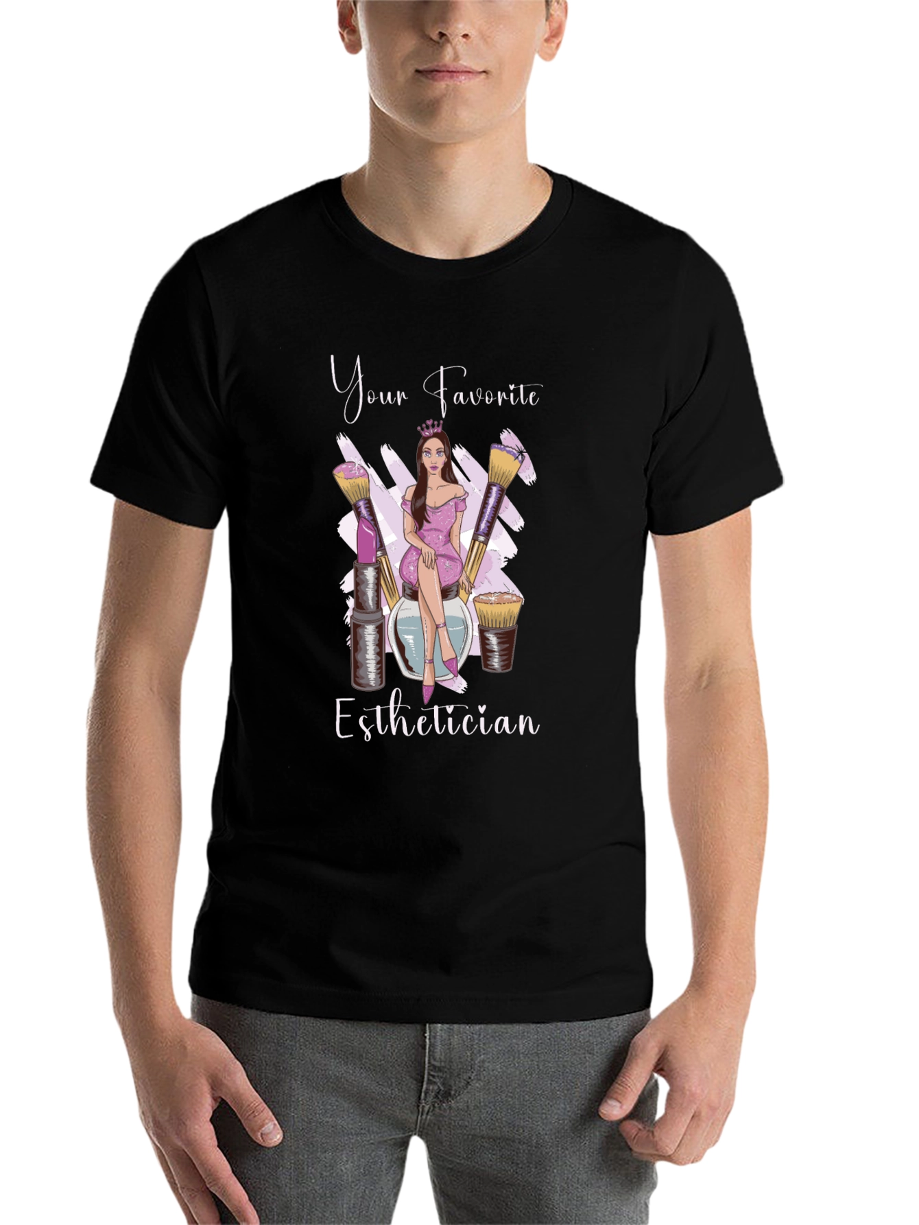 Black Your Favorite Esthetician T-Shirt view 7
