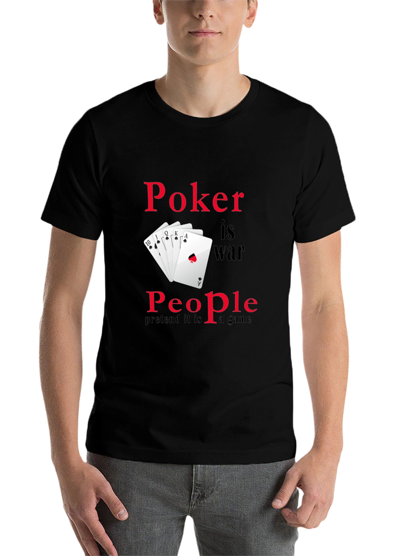 Black Poker is War Funny Graphic Tee view 7