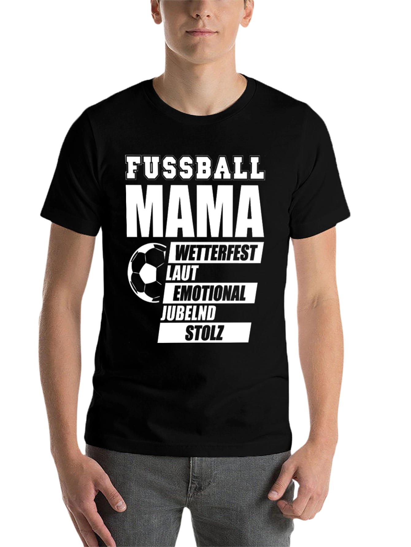 Black Fussball Mama T-Shirt - Soccer Mom Pride view 7