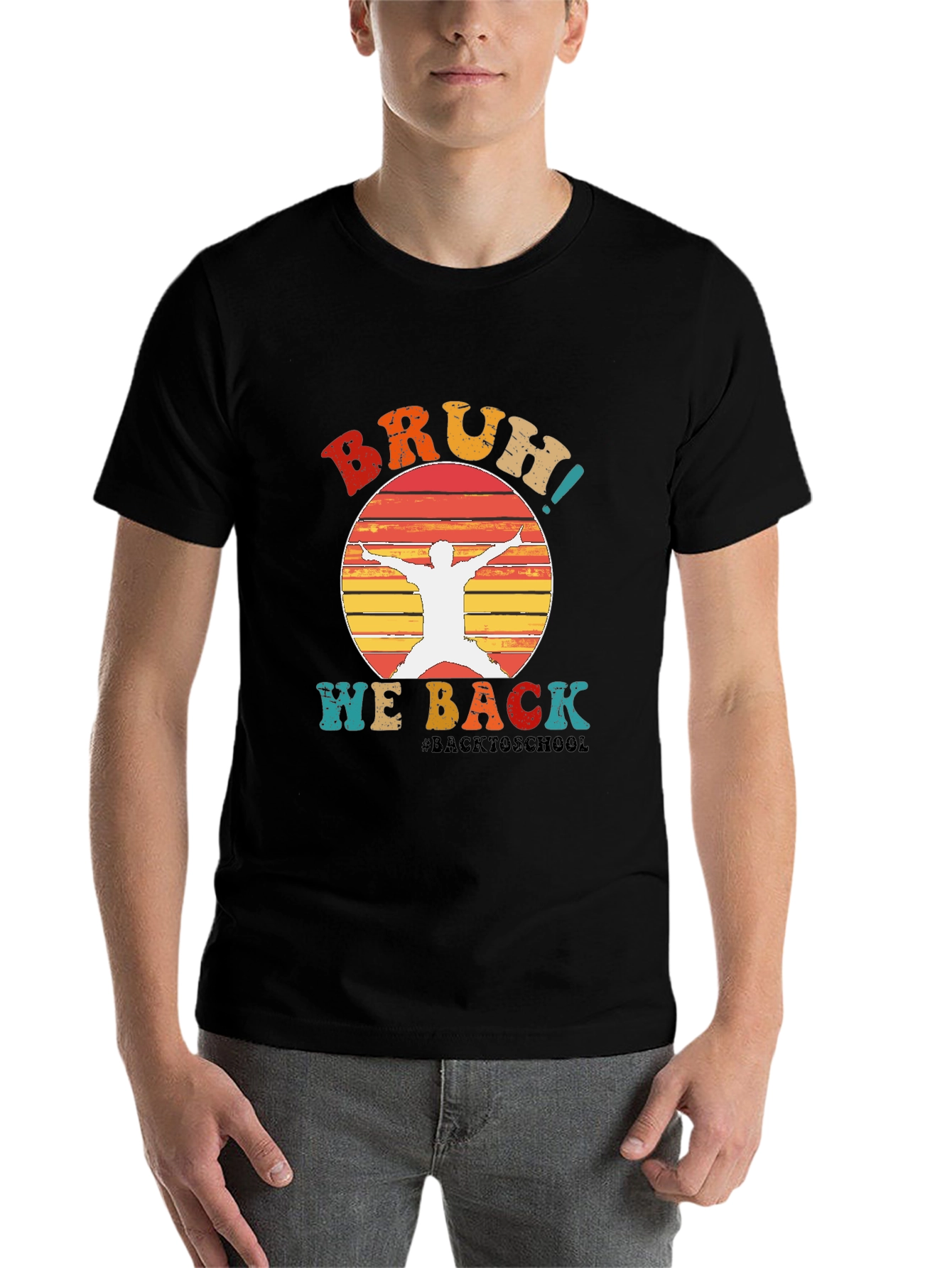 Black Bruh! We Back T-Shirt Retro Style view 7