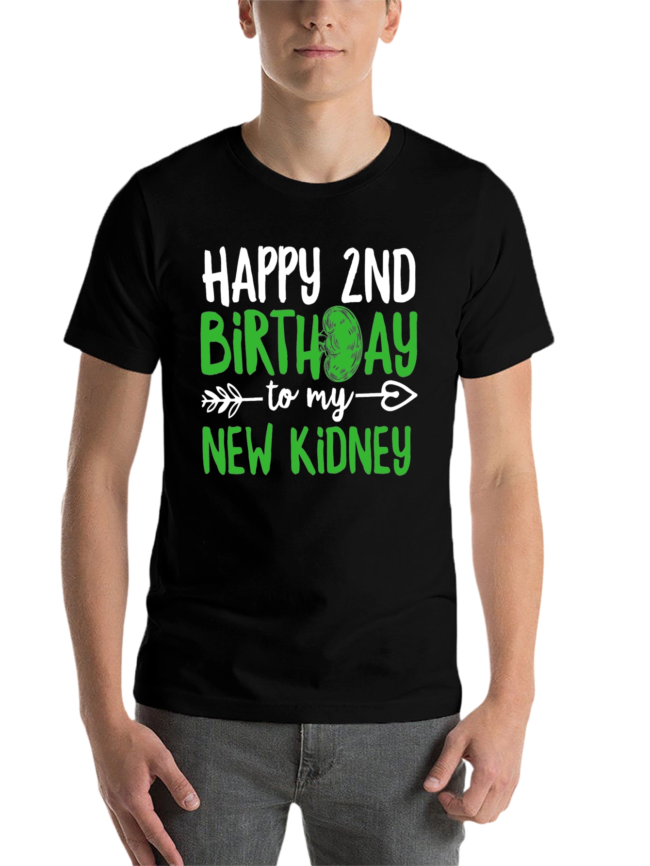 Black New Kidney 2nd Birthday T-Shirt view 7