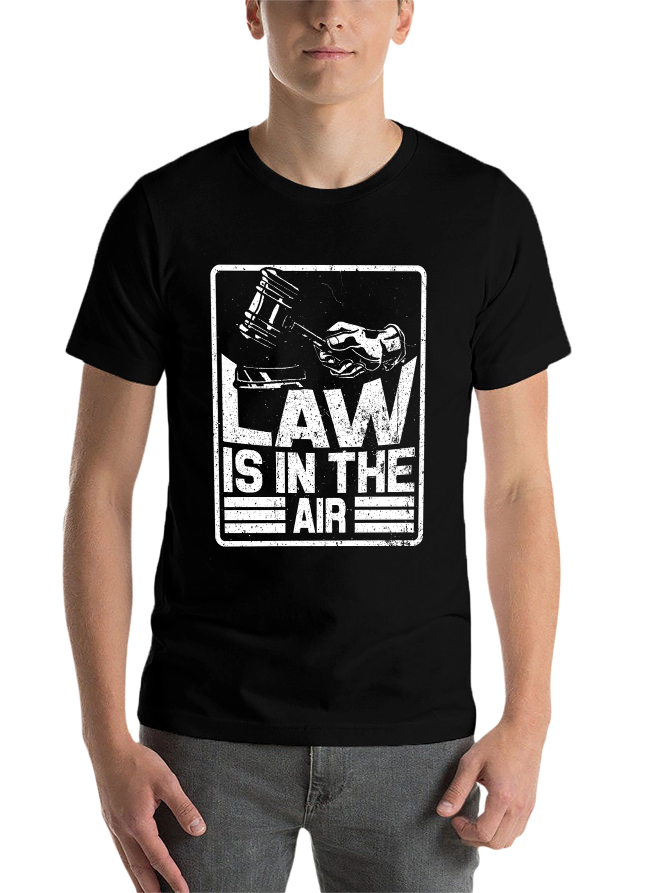 Law is in the Air T-Shirt - Court Gavel Design - 7