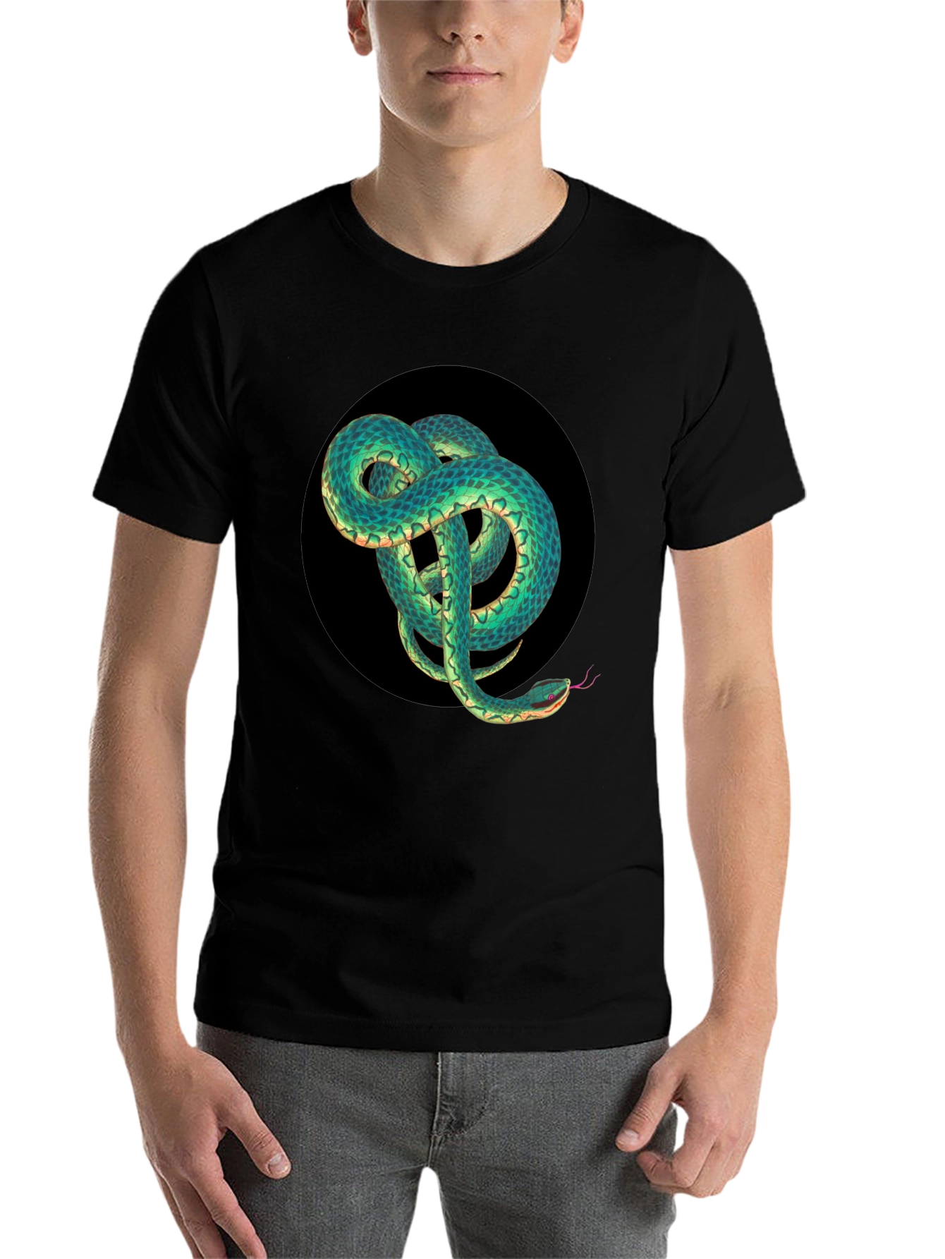 Black Snake Graphic Black T-Shirt view 7