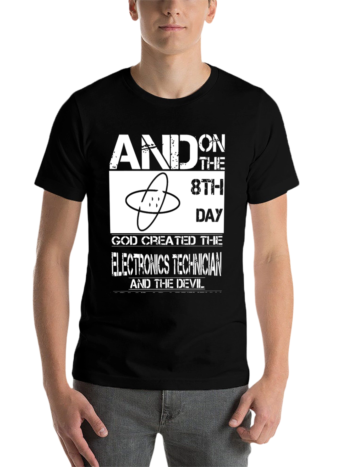 Black Electronics Technician Graphic Tee - 8th Day Creation view 7