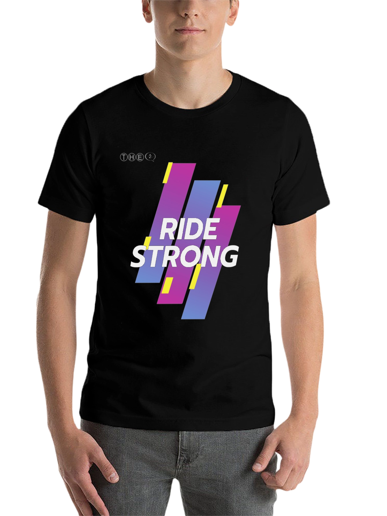 Black Ride Strong Graphic Tee - Black Cotton Blend view 7