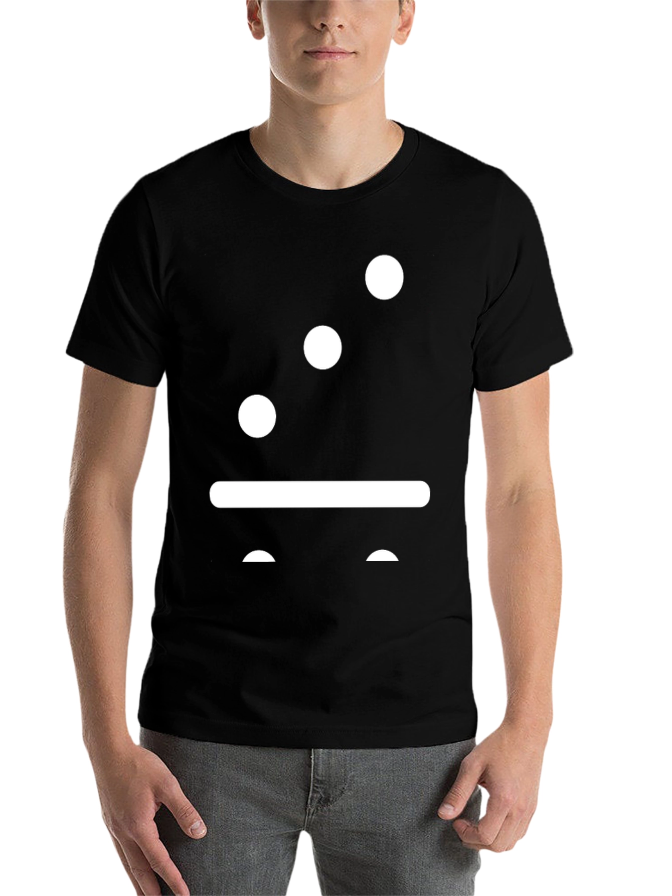 Black Abstract Face Graphic Tee view 7