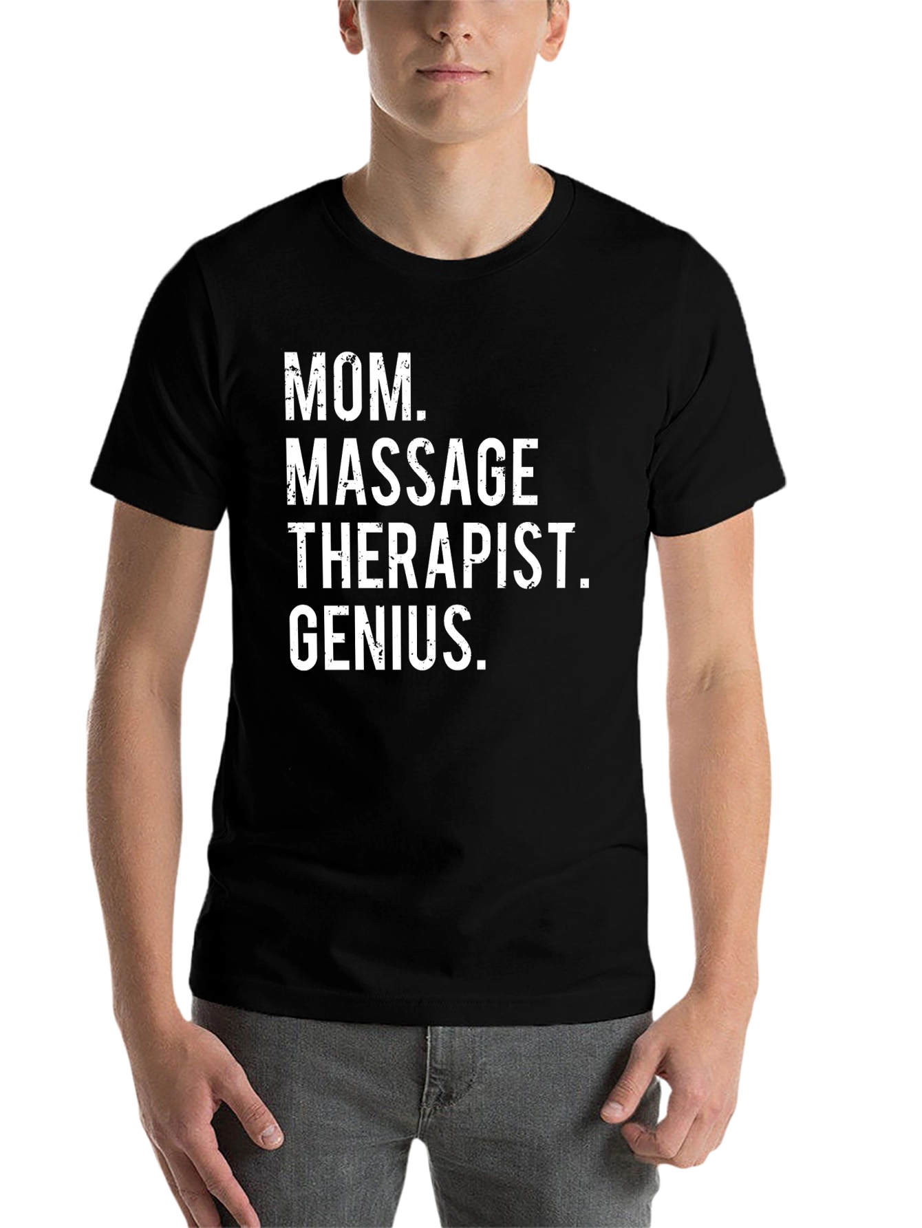 Black Mom Massage Therapist Genius Graphic T-Shirt view 7