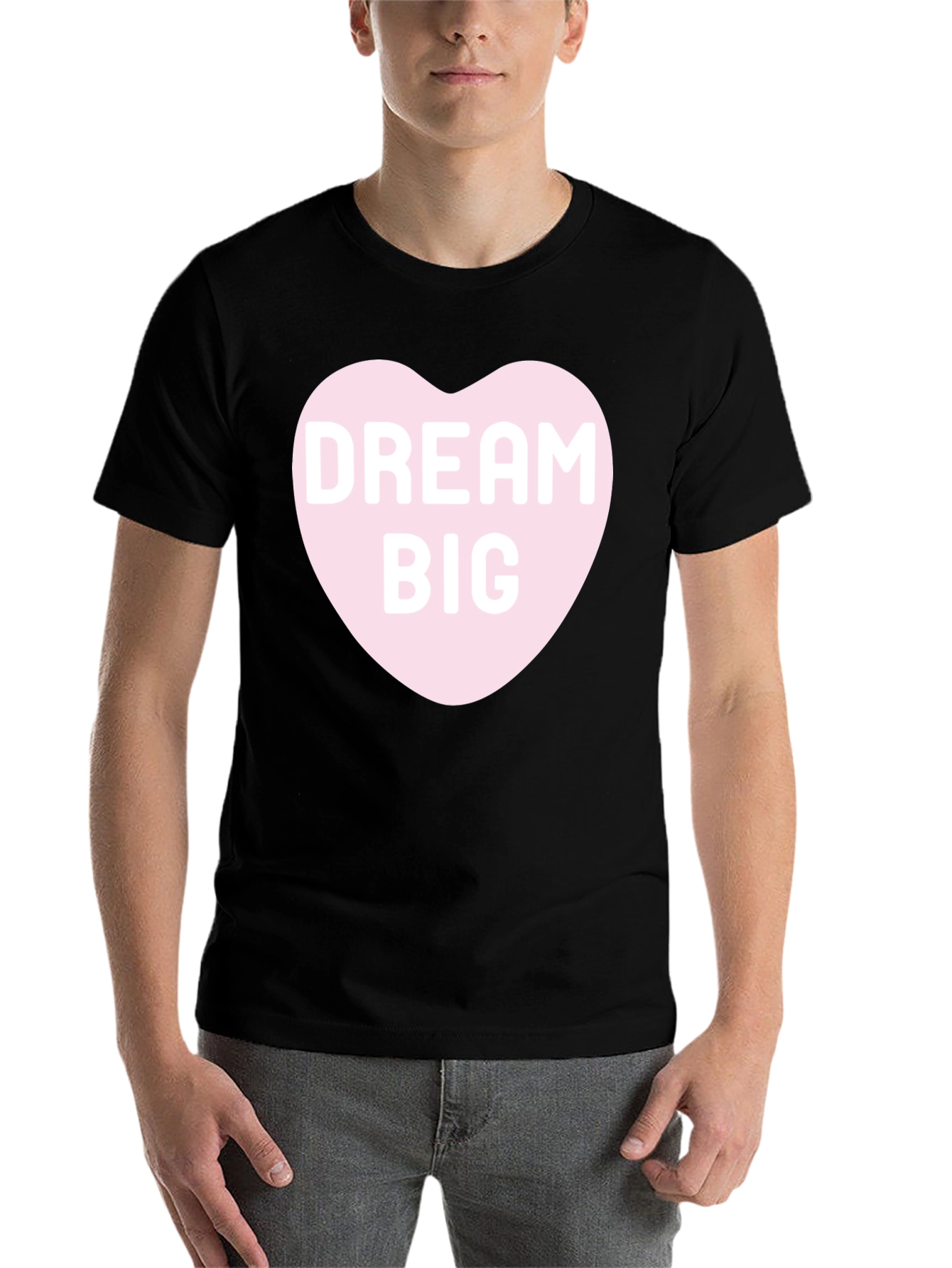Black Dream Big Heart Graphic Tee - Stylish Comfort Fit Shirt view 7