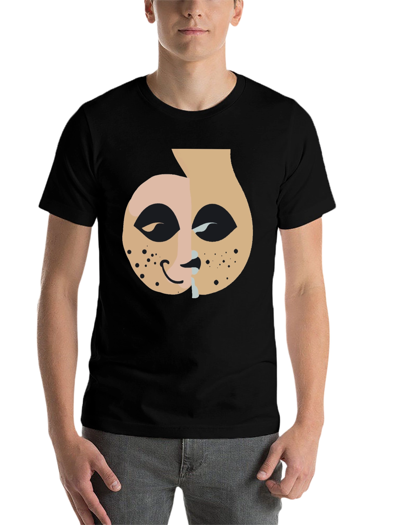 Black Unique Graphic T-Shirt view 7