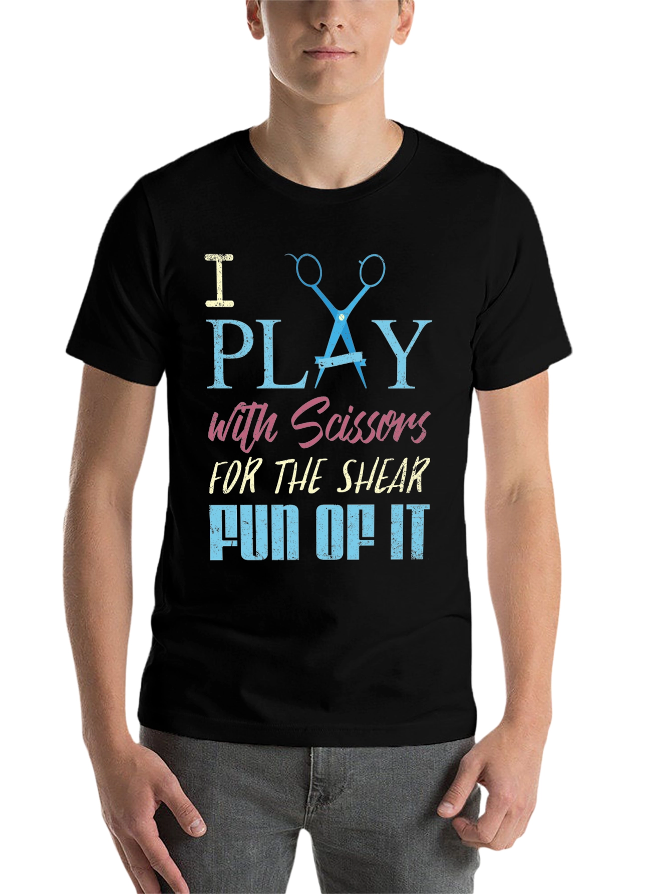 Black I Play With Scissors T-Shirt view 7