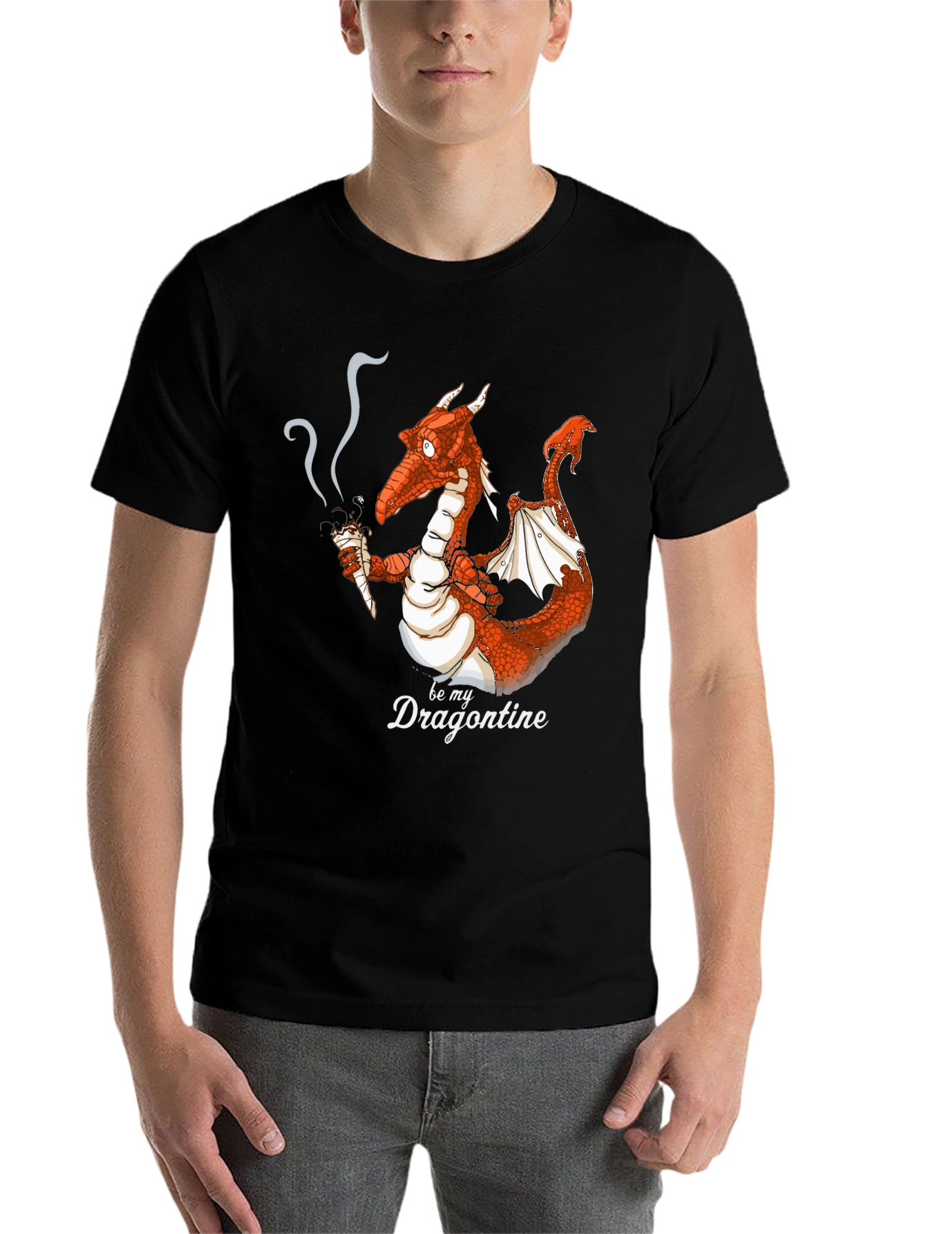 Black Dragon Smoking Ice Cream Funny Graphic Tee view 7