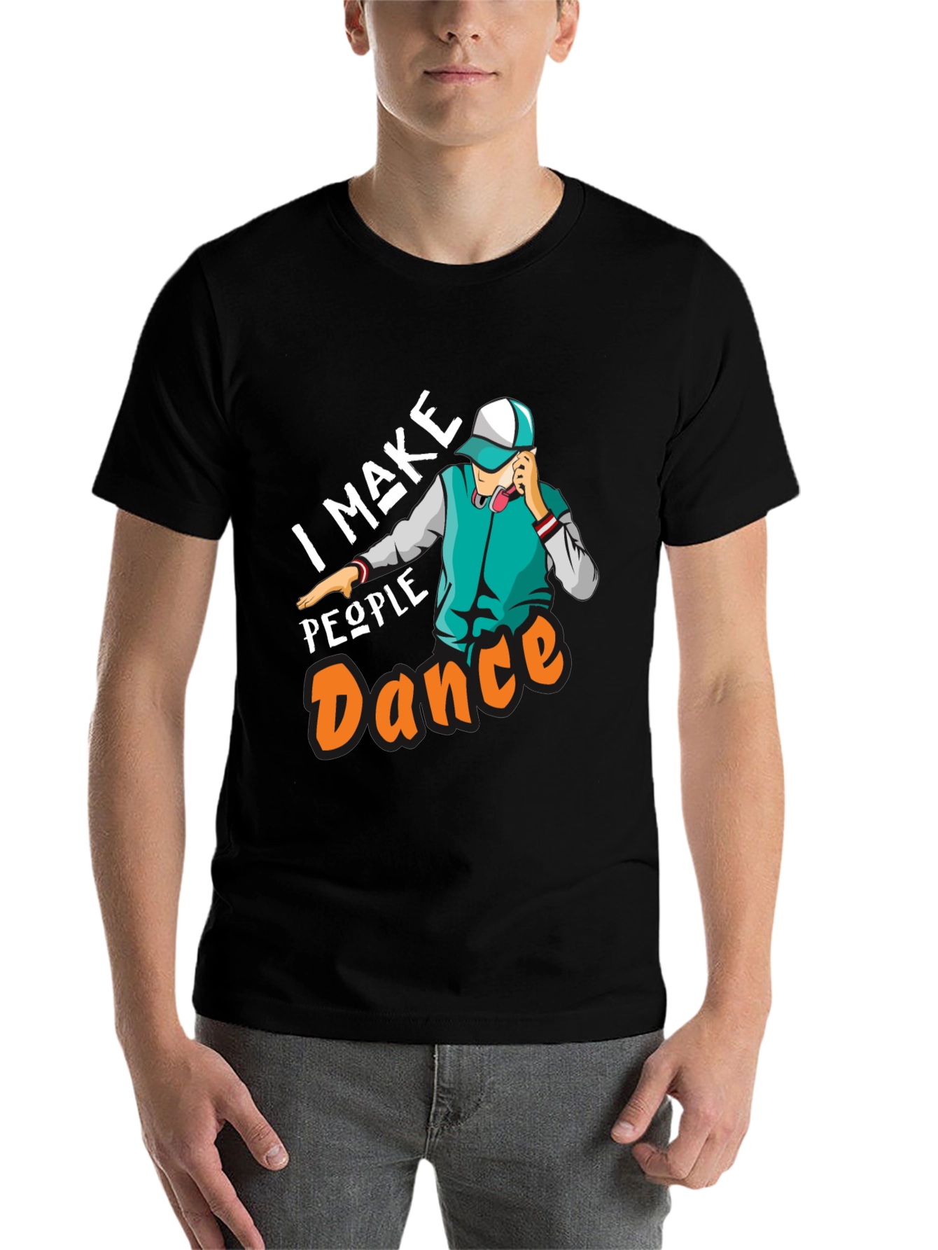 Black I Make People Dance Graphic T-Shirt view 7