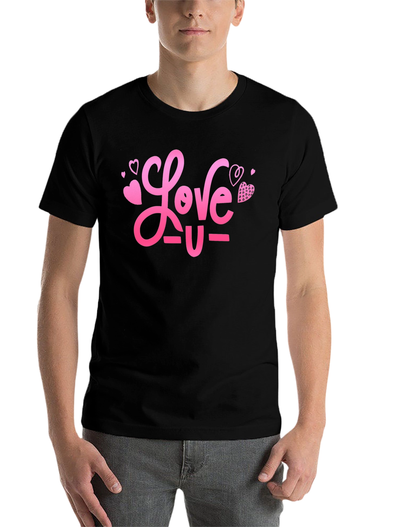 Black Love U Graphic Tee - Valentine's Day Gift view 7