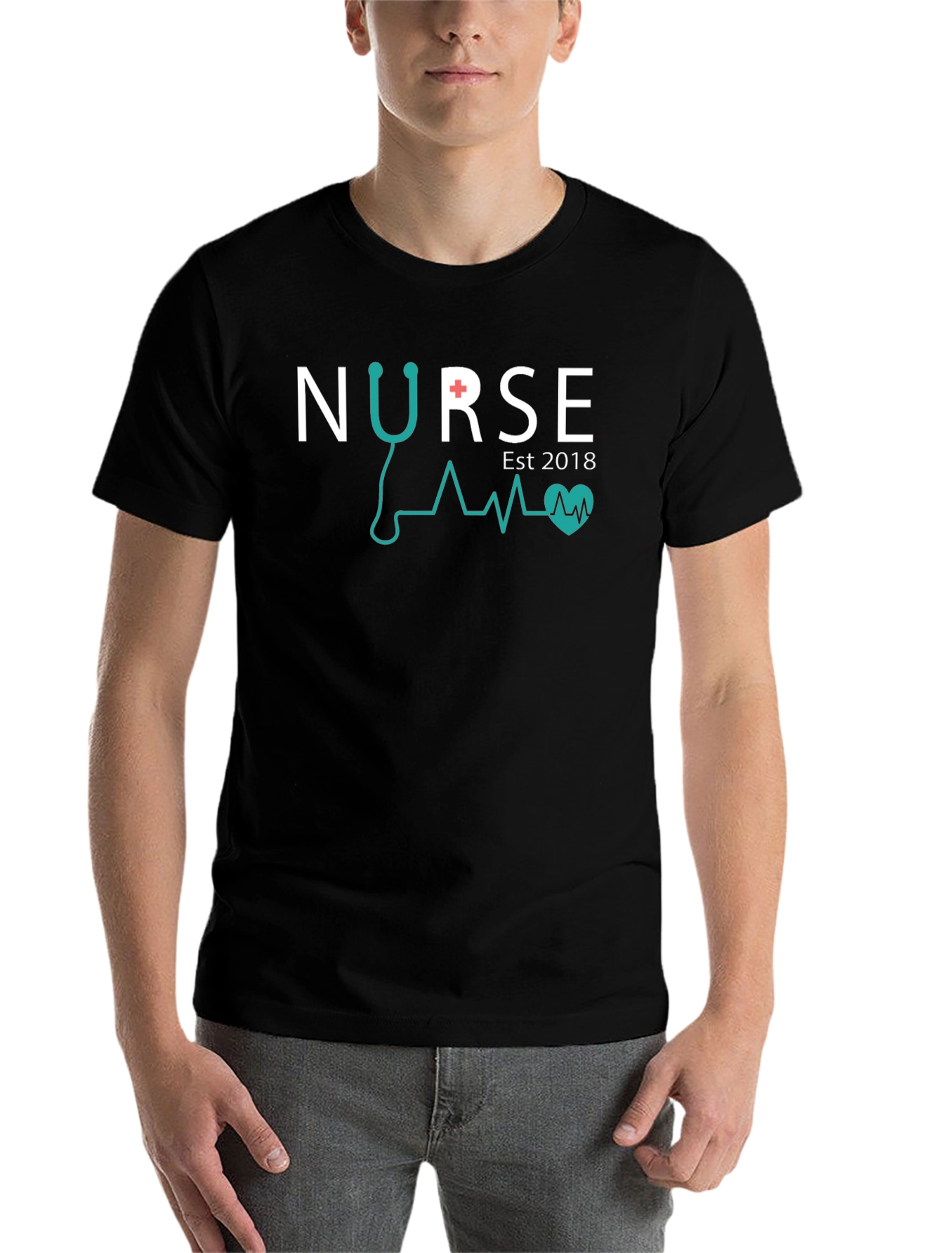 Black Nurse Est 2018 T-Shirt Black view 7