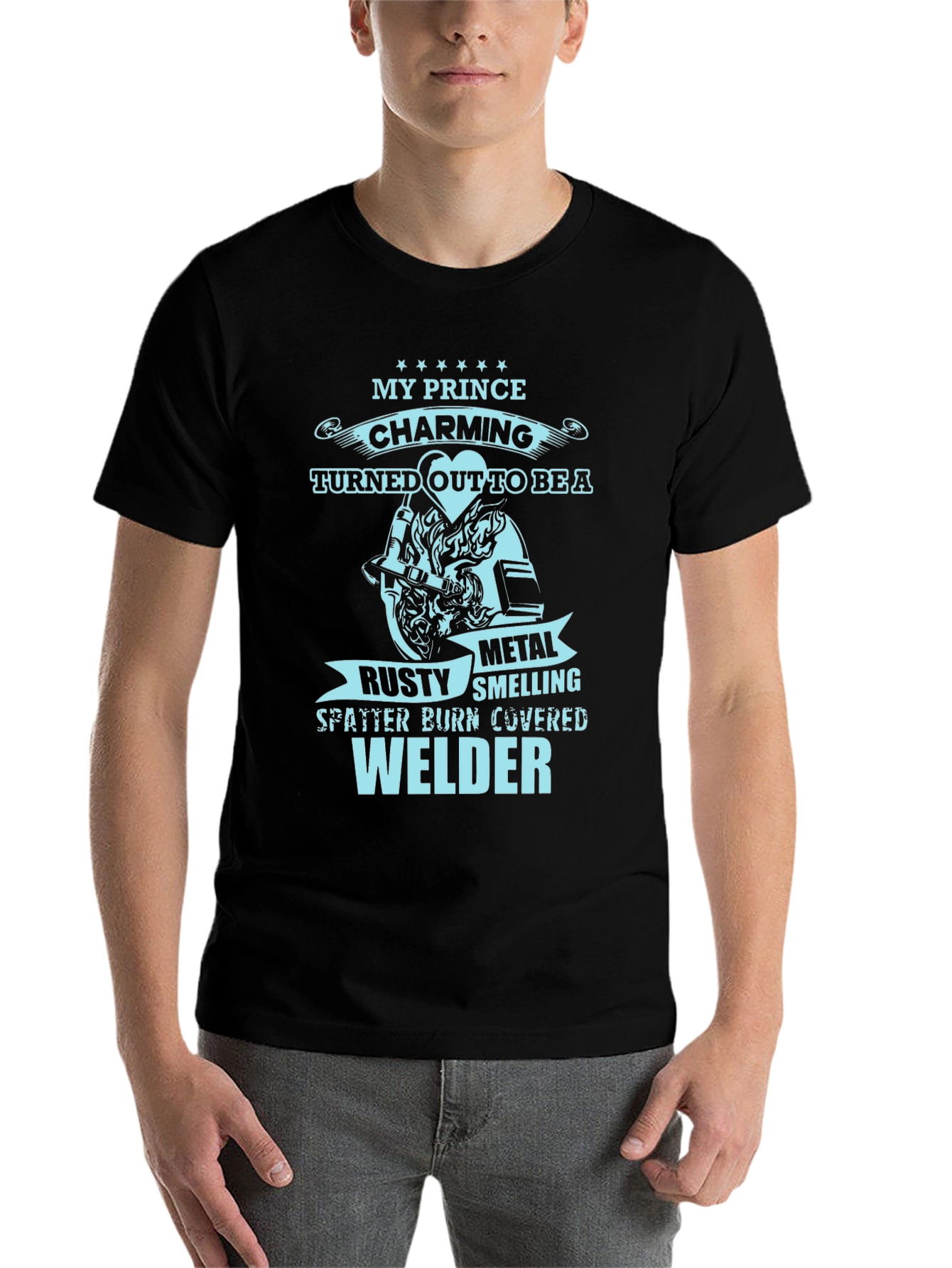 Black My Prince Welder T-Shirt - Black Novelty Tee view 7
