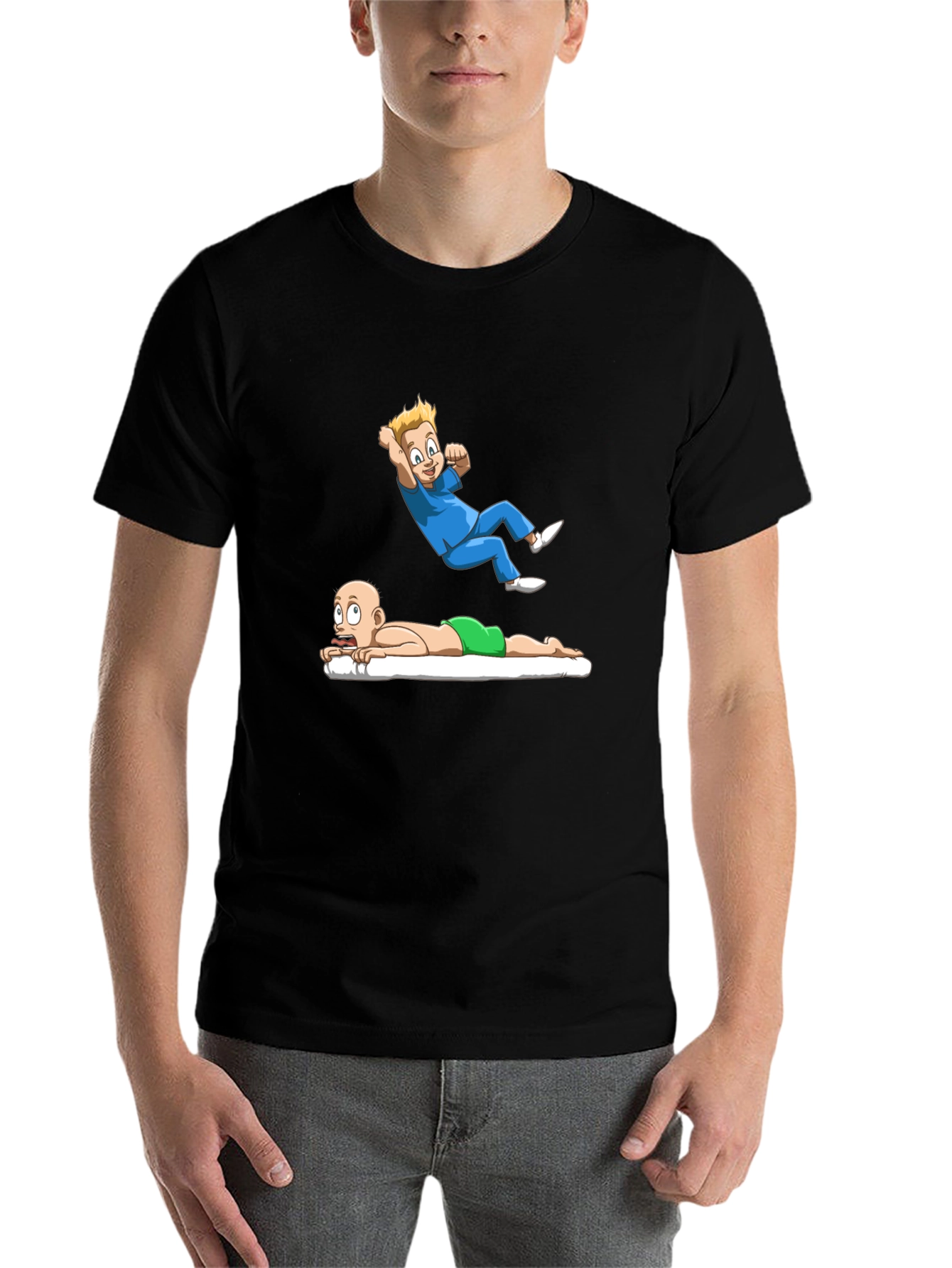 Black Cartoon Graphic Tee - Massage Therapy Humor view 7