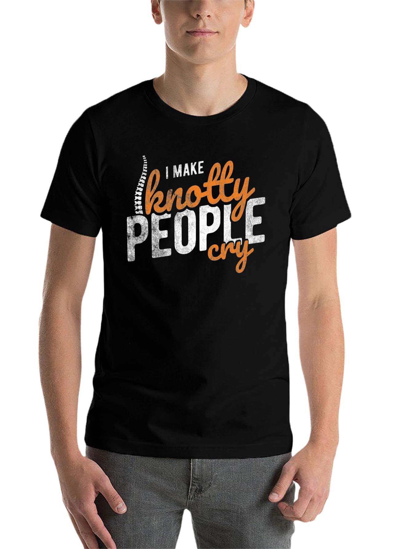 Black Funny Chiropractic T-Shirt - Knotty People view 7