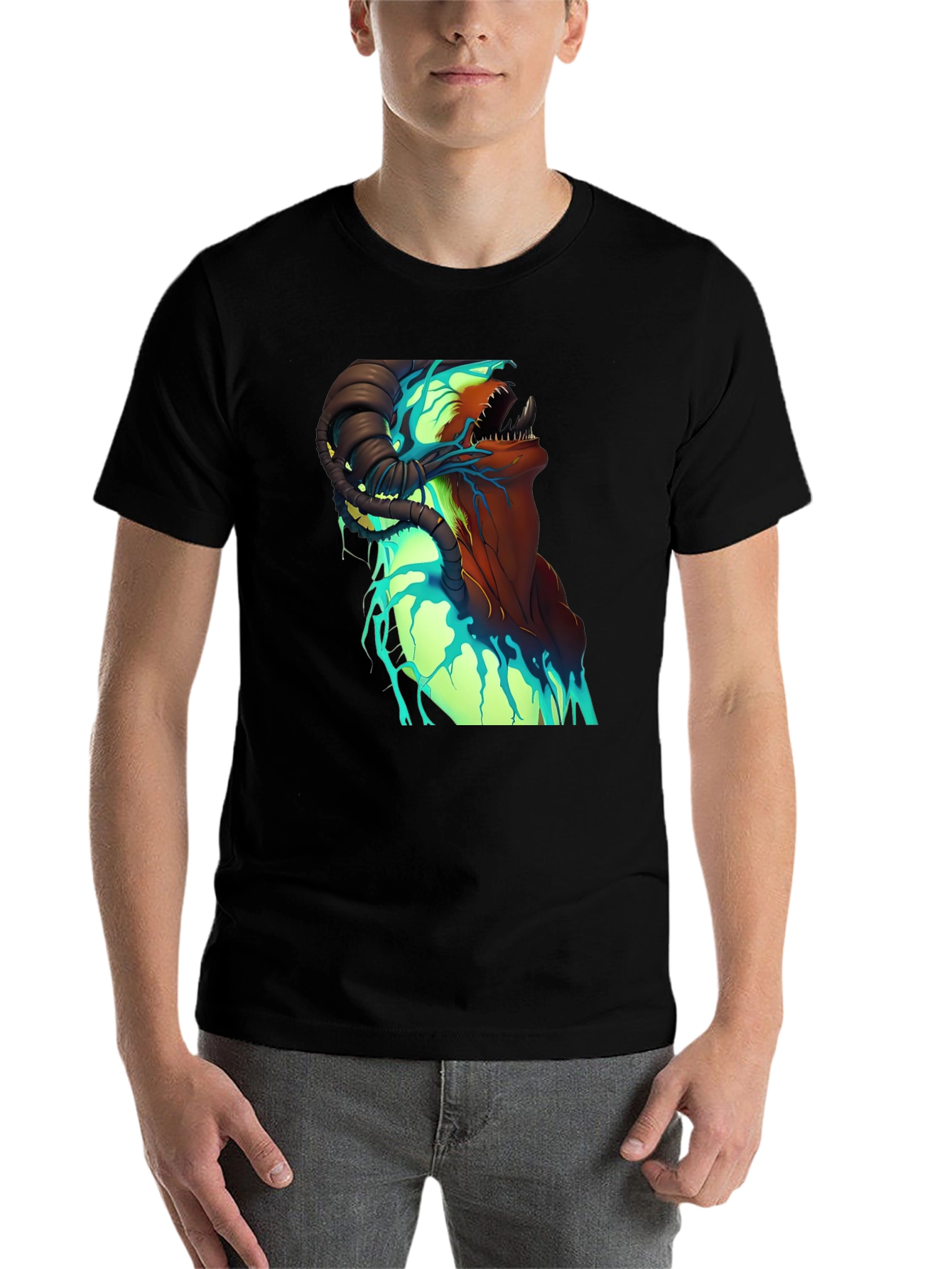 Black Monster Graphic T-Shirt - Unique Design view 7