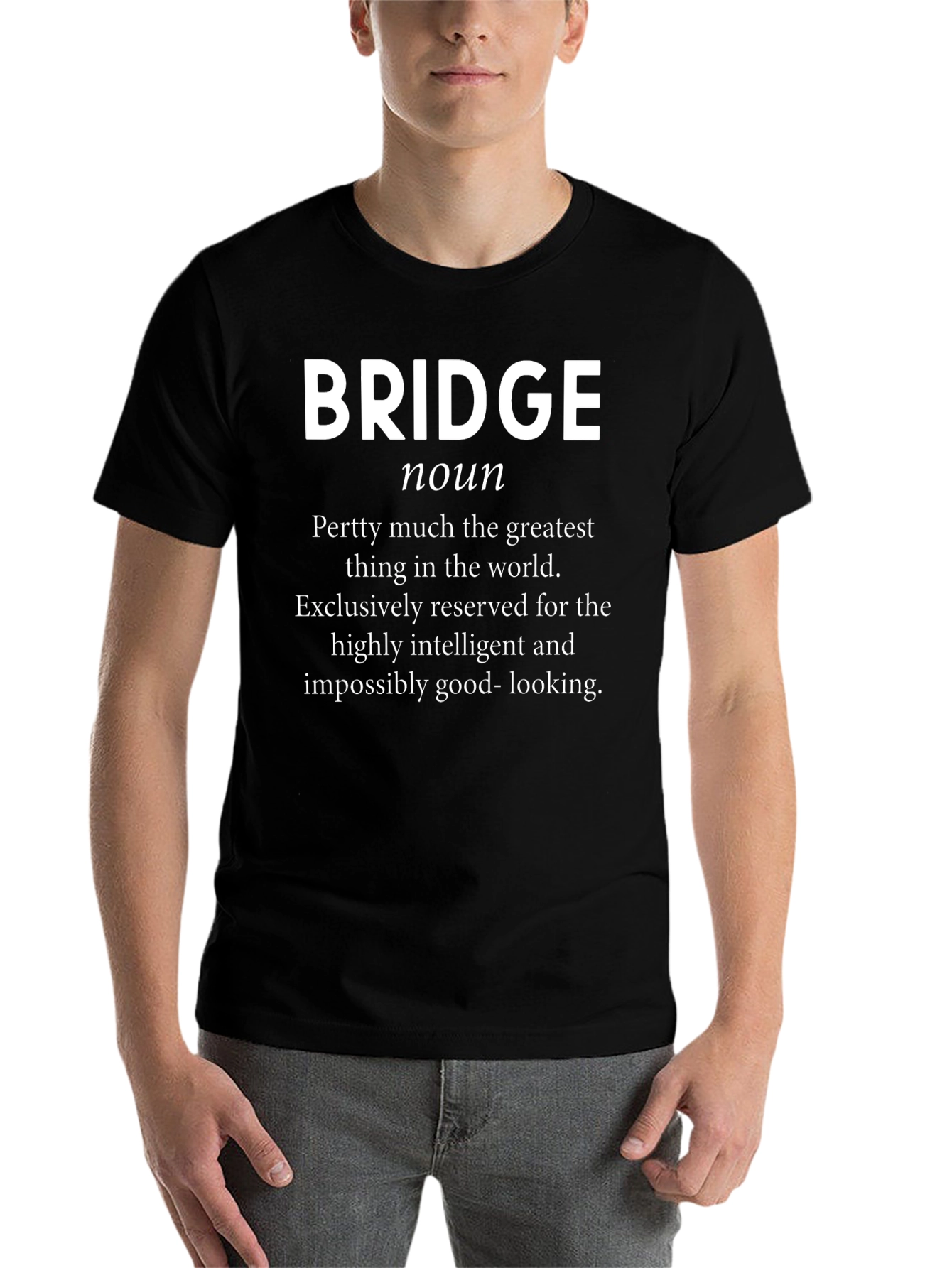 Black Bridge Noun Funny Graphic T-Shirt view 7