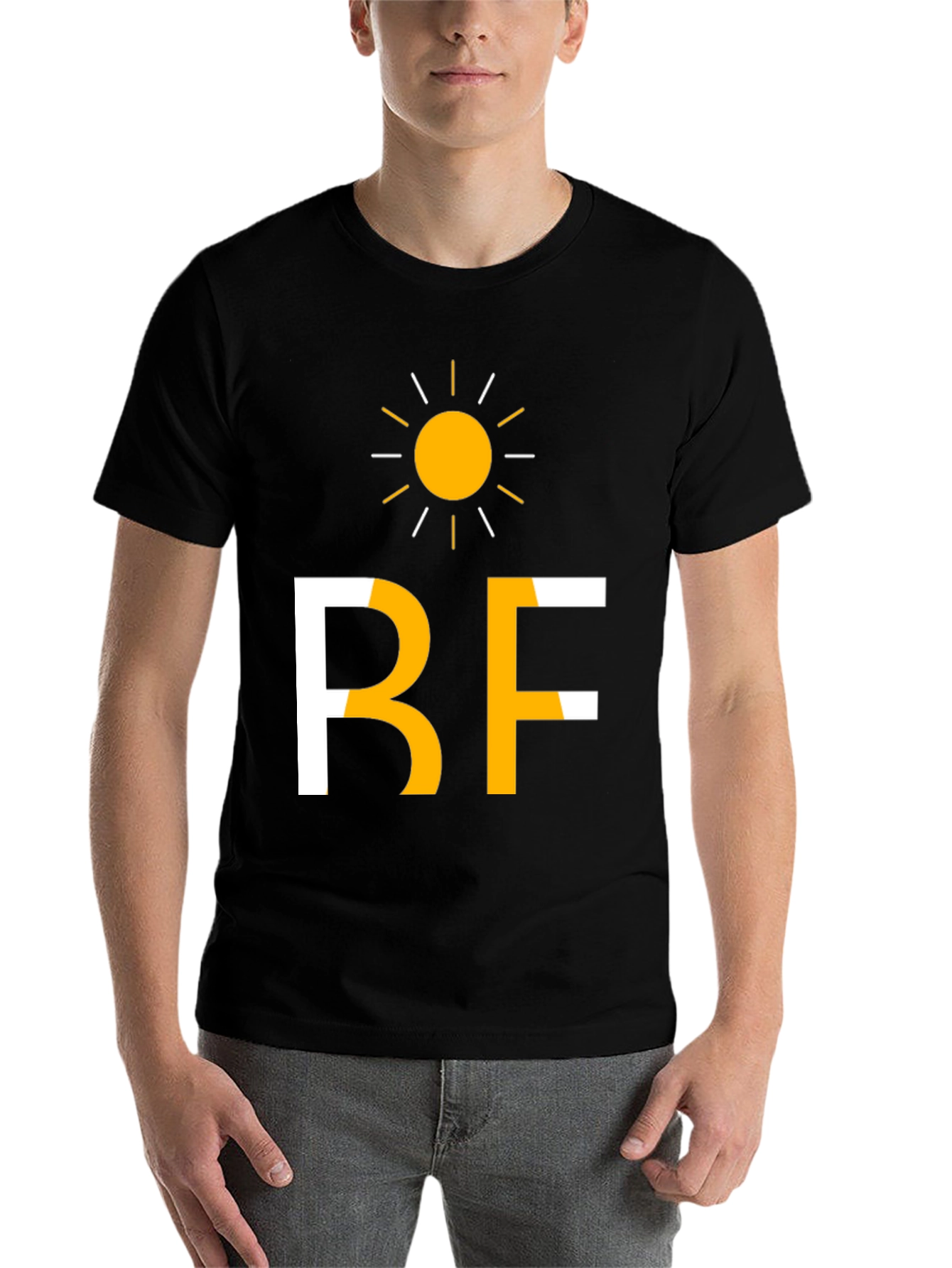 Black Sunny BF Graphic Tee - Casual Black T-Shirt view 7