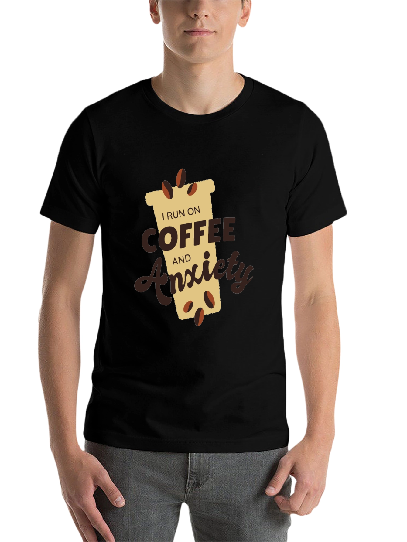 Black Coffee & Anxiety T-Shirt - Funny Graphic Tee view 7