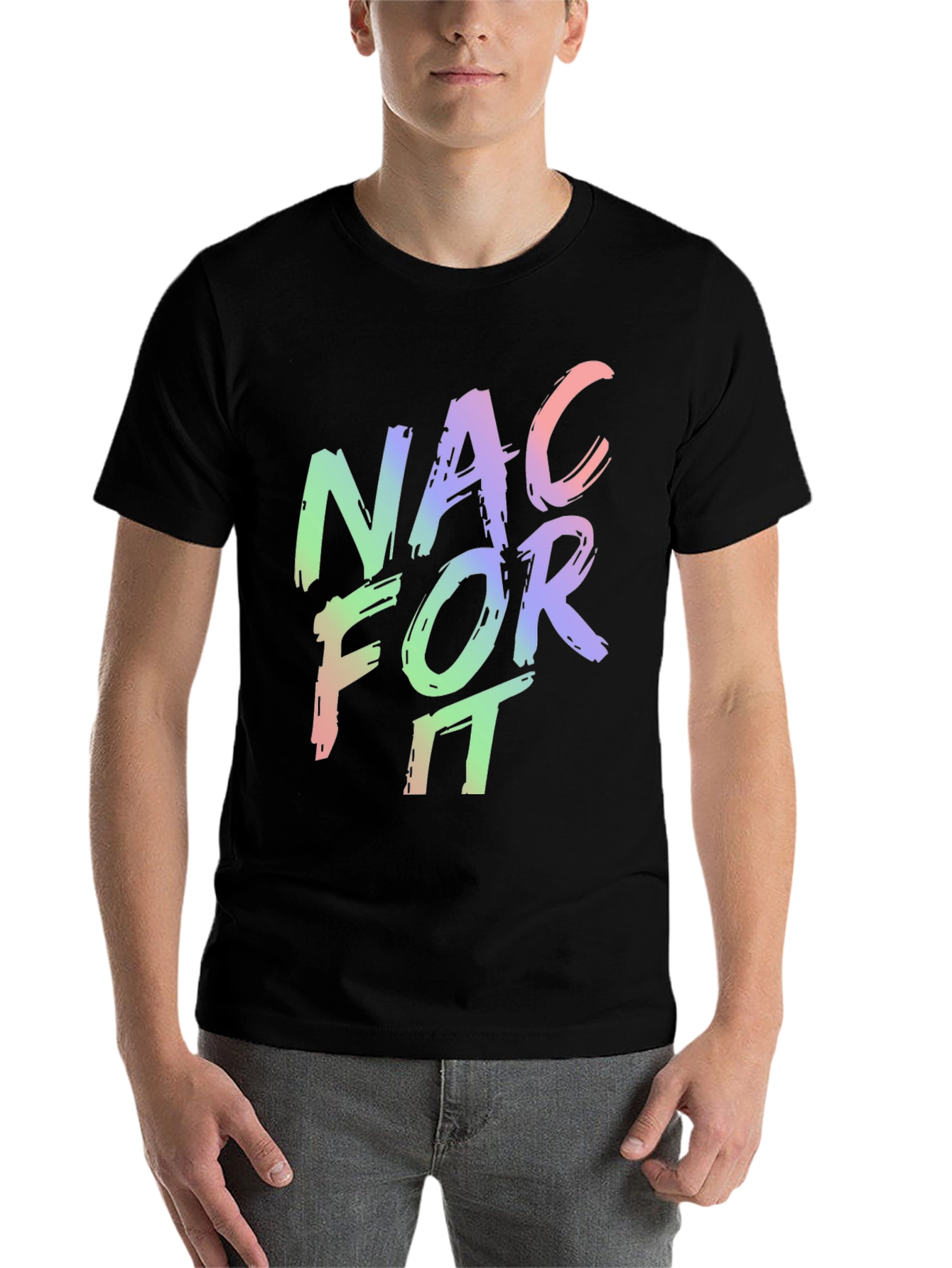 Black NAC For It - Men's Graphic T-Shirt view 7