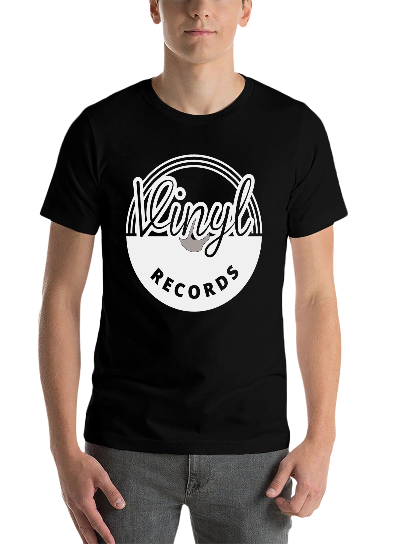 Black Vinyl Records Graphic Tee - Retro Music Lover Shirt view 7