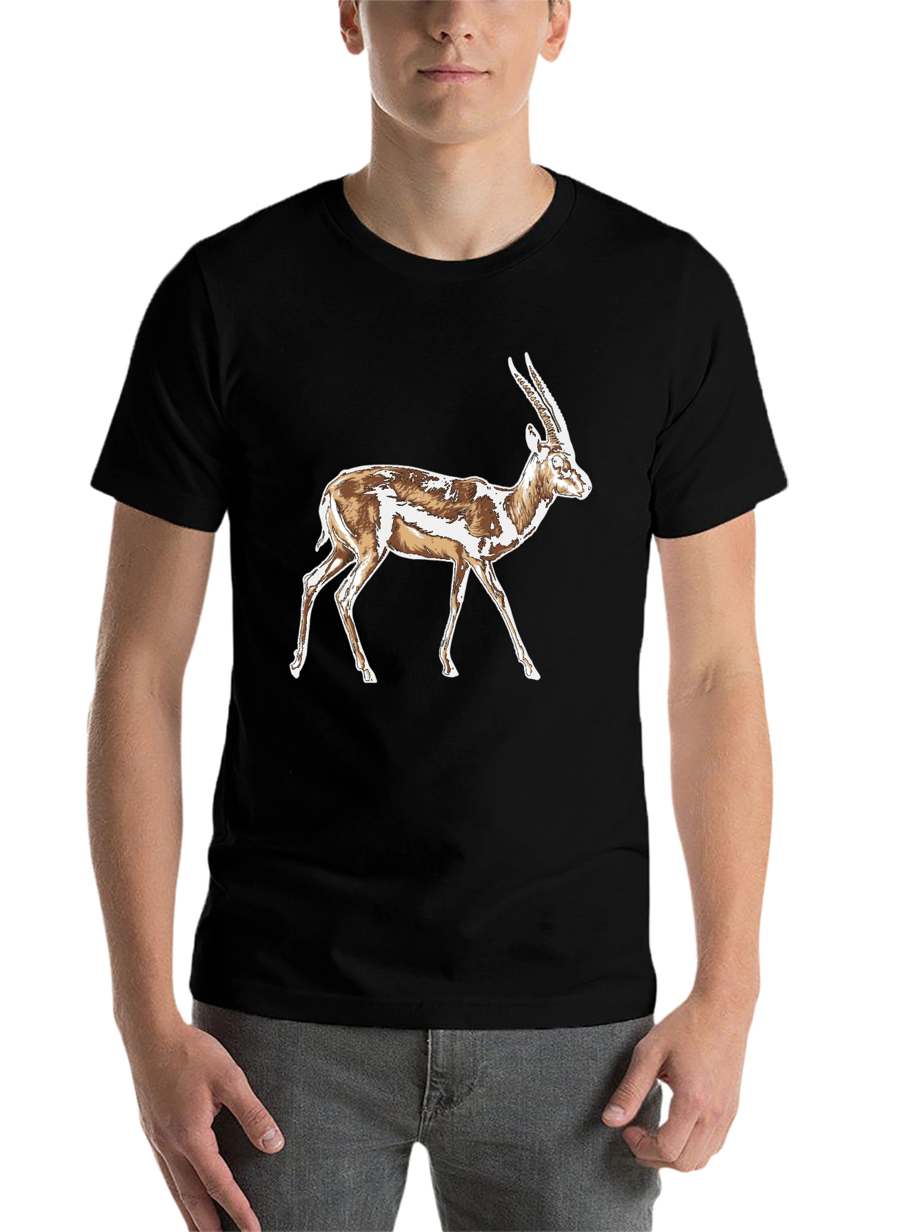 Black Gazelle Graphic T-Shirt - Stylish Animal Print Tee view 7