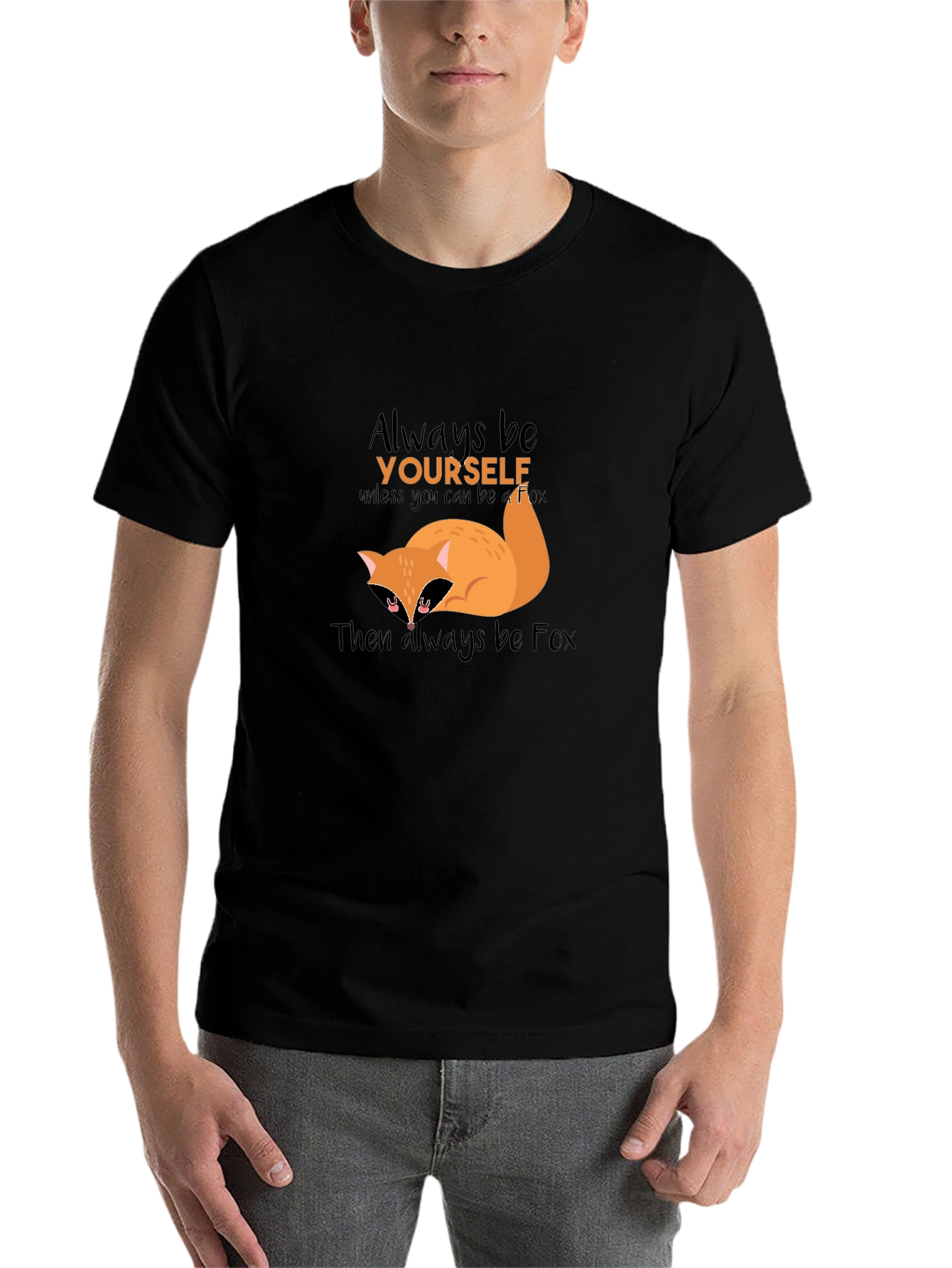 Black Always Be Yourself Fox T-Shirt view 7