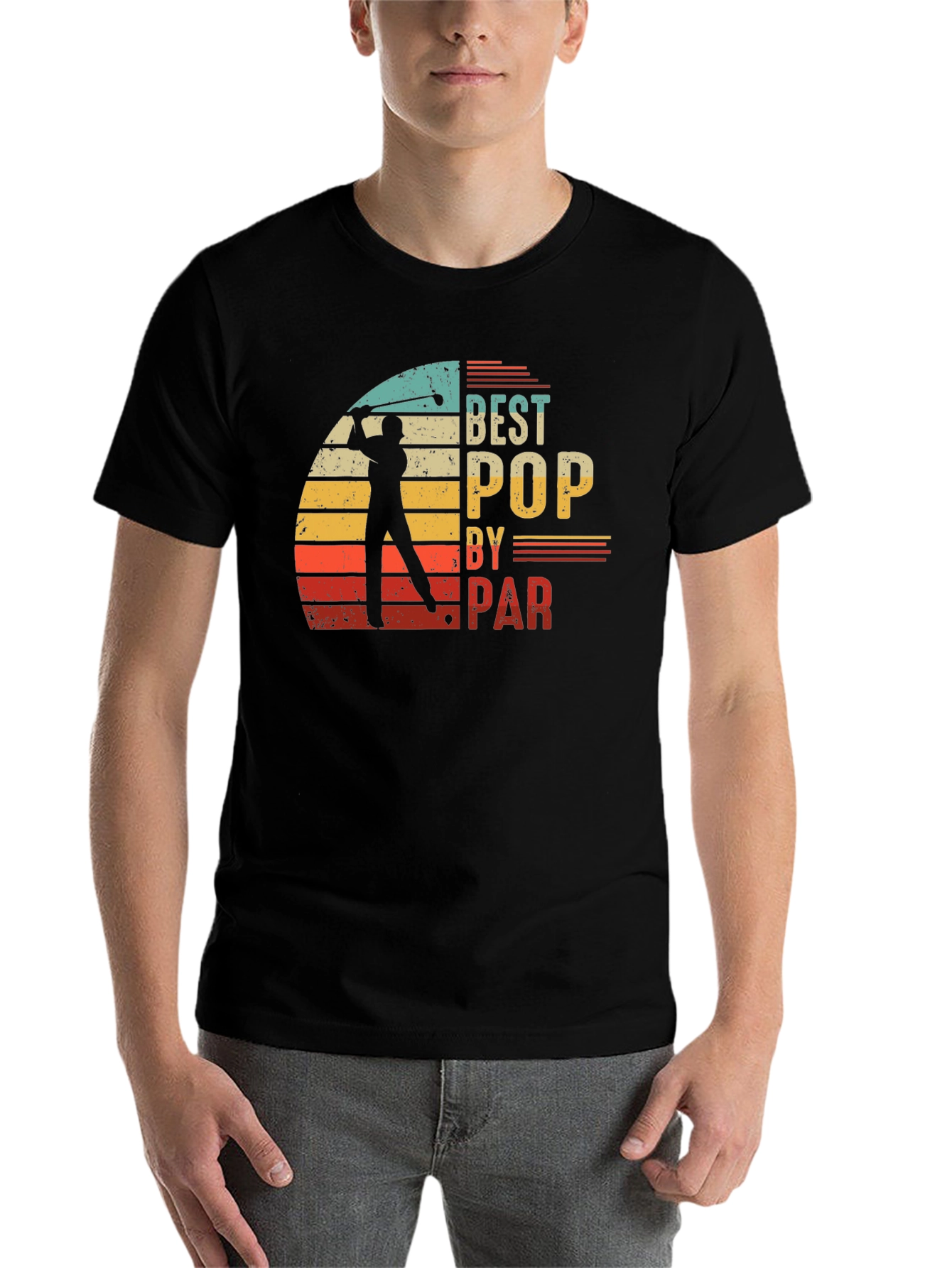 Black Best Pop by Par T-Shirt Golf Lover Dad Tee view 7